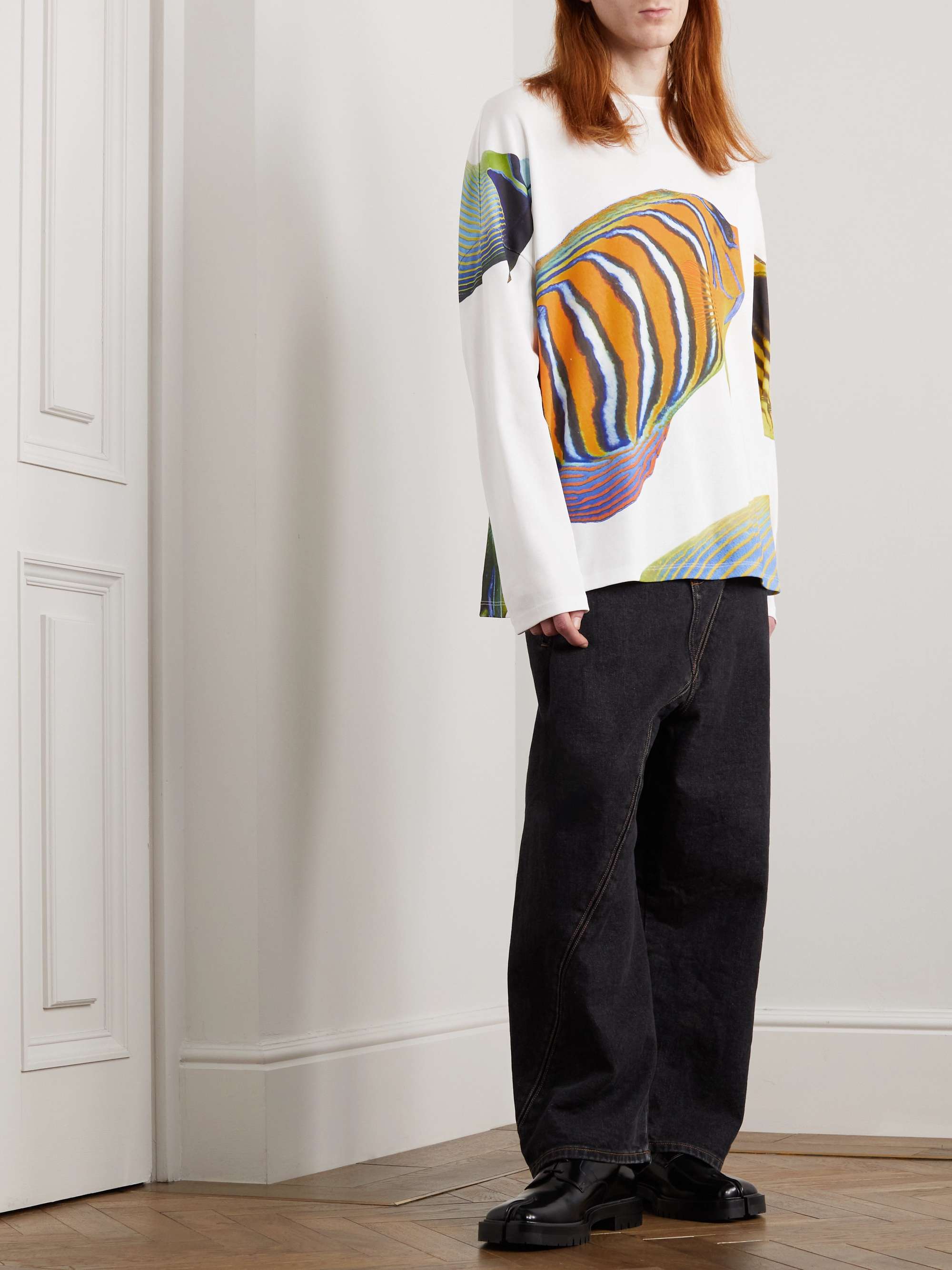 LOEWE Logo-Embroidered Printed Cotton-Jersey T-Shirt