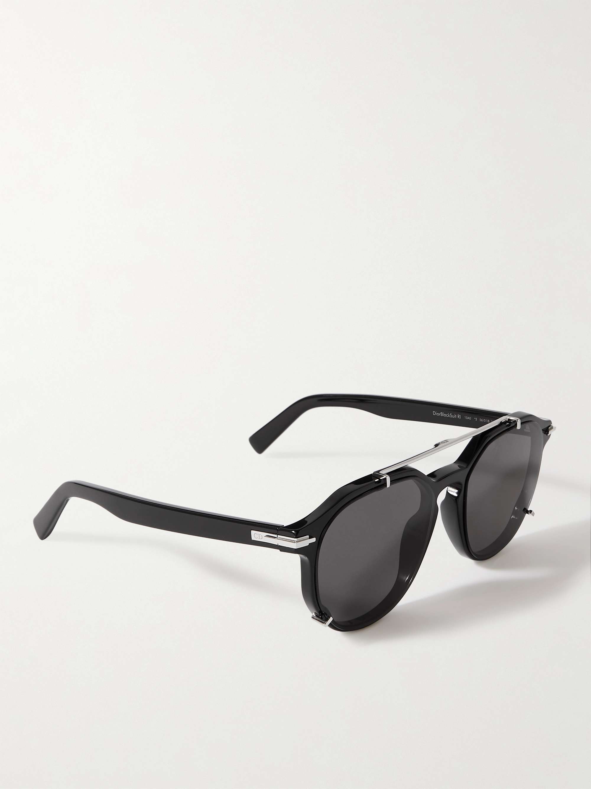 DIOR EYEWEAR DiorBlackSuit RI Round-Frame Acetate and Silver-Tone ...