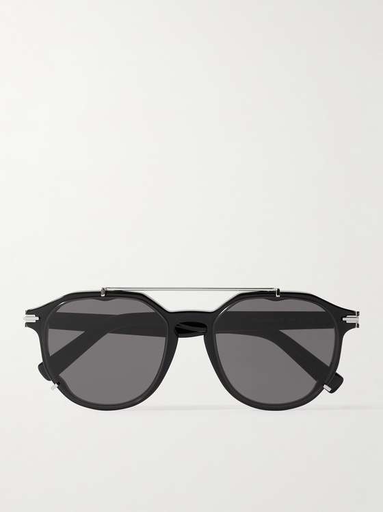 mrporter.com | DiorBlackSuit RI Round-Frame Acetate and Silver-Tone Sunglasses