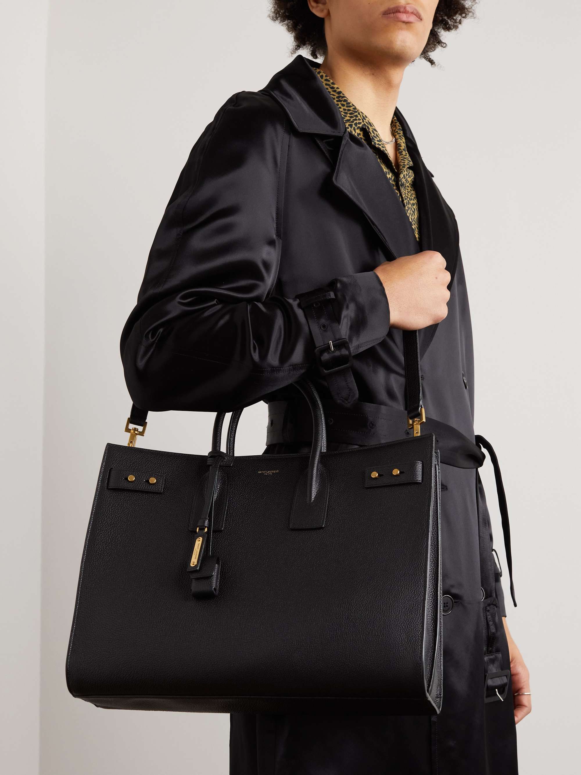 SAINT LAURENT Sac De Jour Large Full-Grain Leather Tote Bag