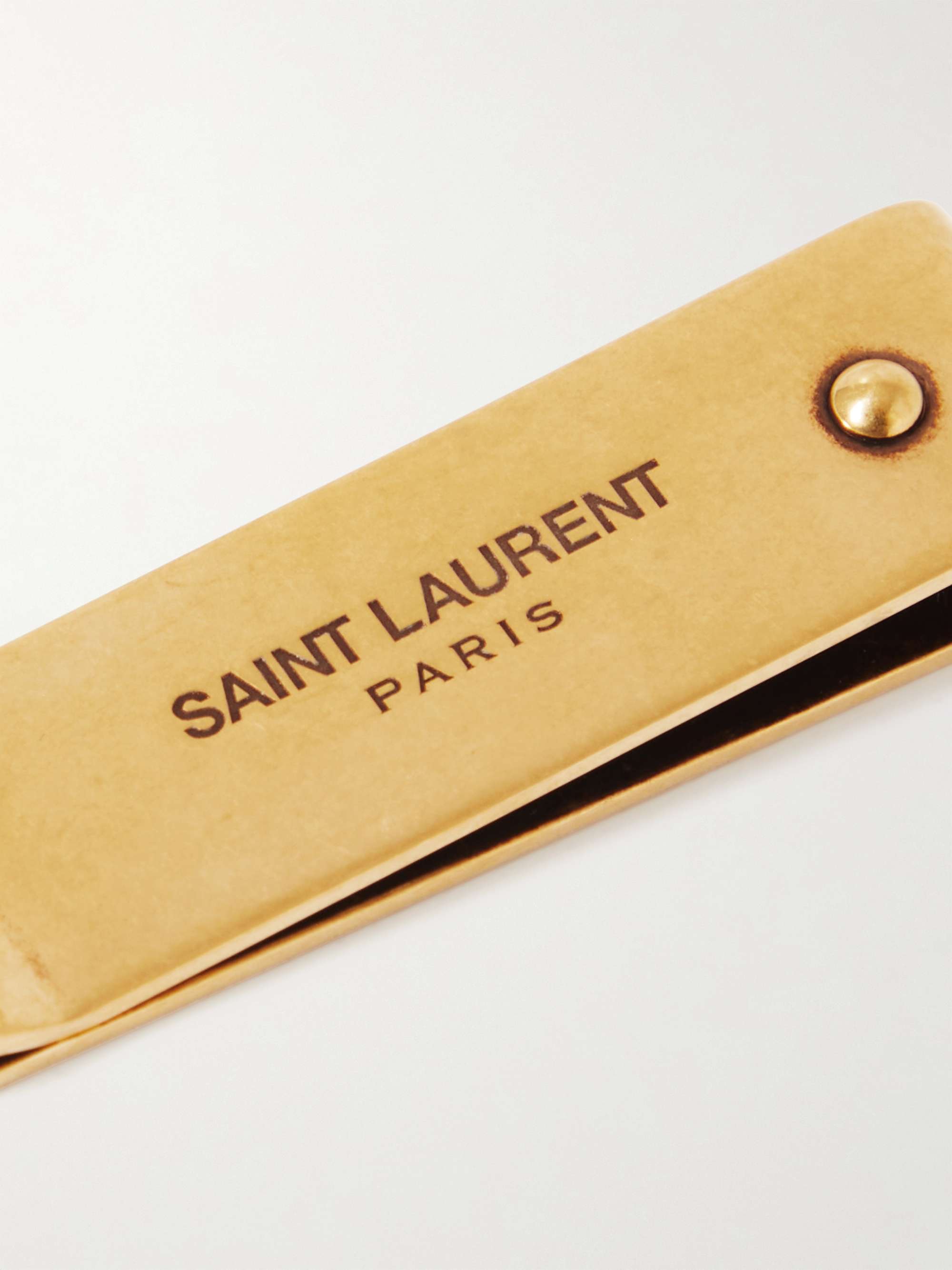 Saint Laurent Portadoll leather money clip wallet - ShopStyle