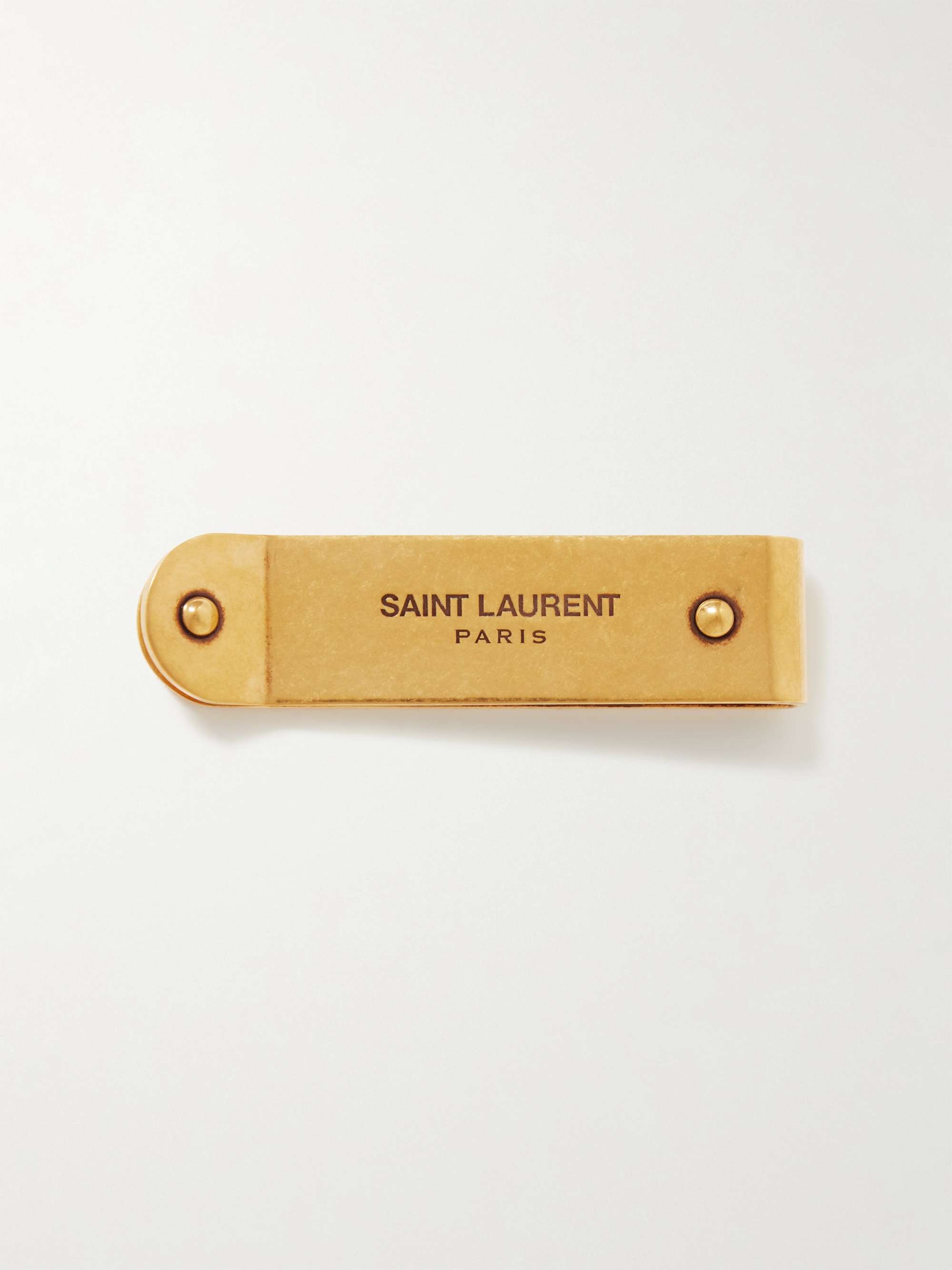 Saint Laurent Logo Money Clip - Gold Money Clips, Accessories - SNT279646