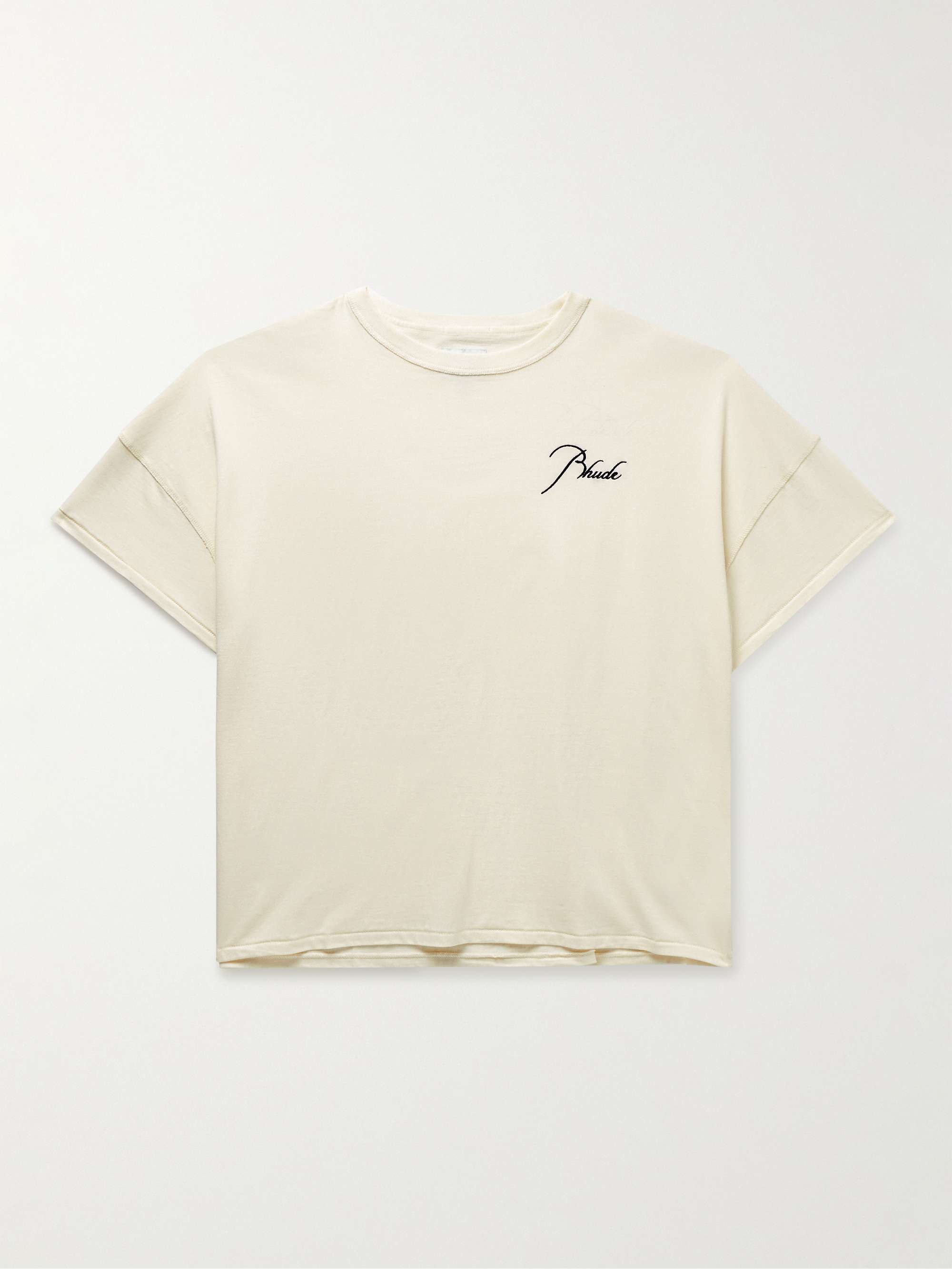 RHUDE Logo-Embroidered Cotton-Jersey T-Shirt for Men | MR PORTER