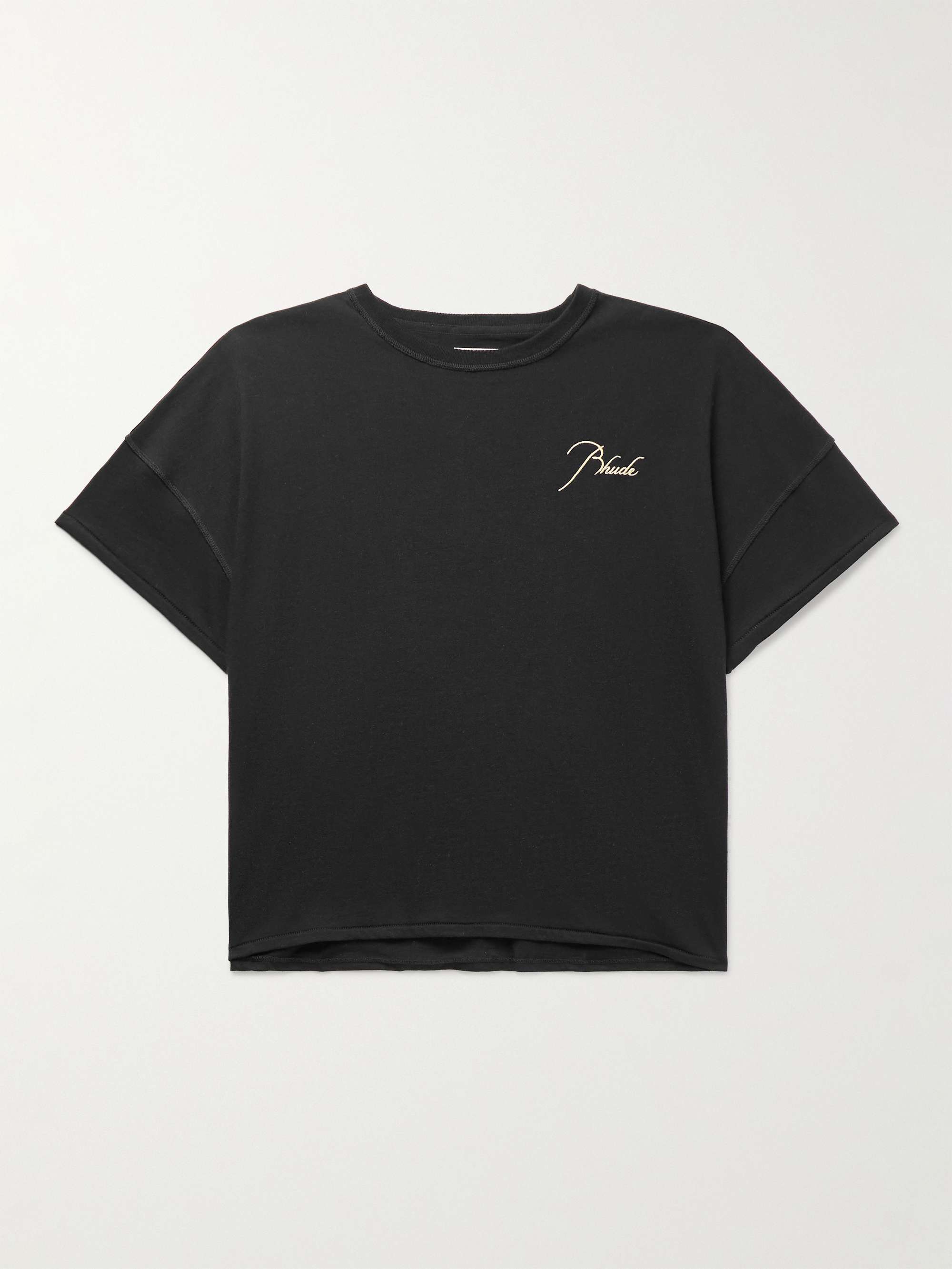RHUDE Logo-Embroidered Cotton-Jersey T-Shirt for Men | MR PORTER