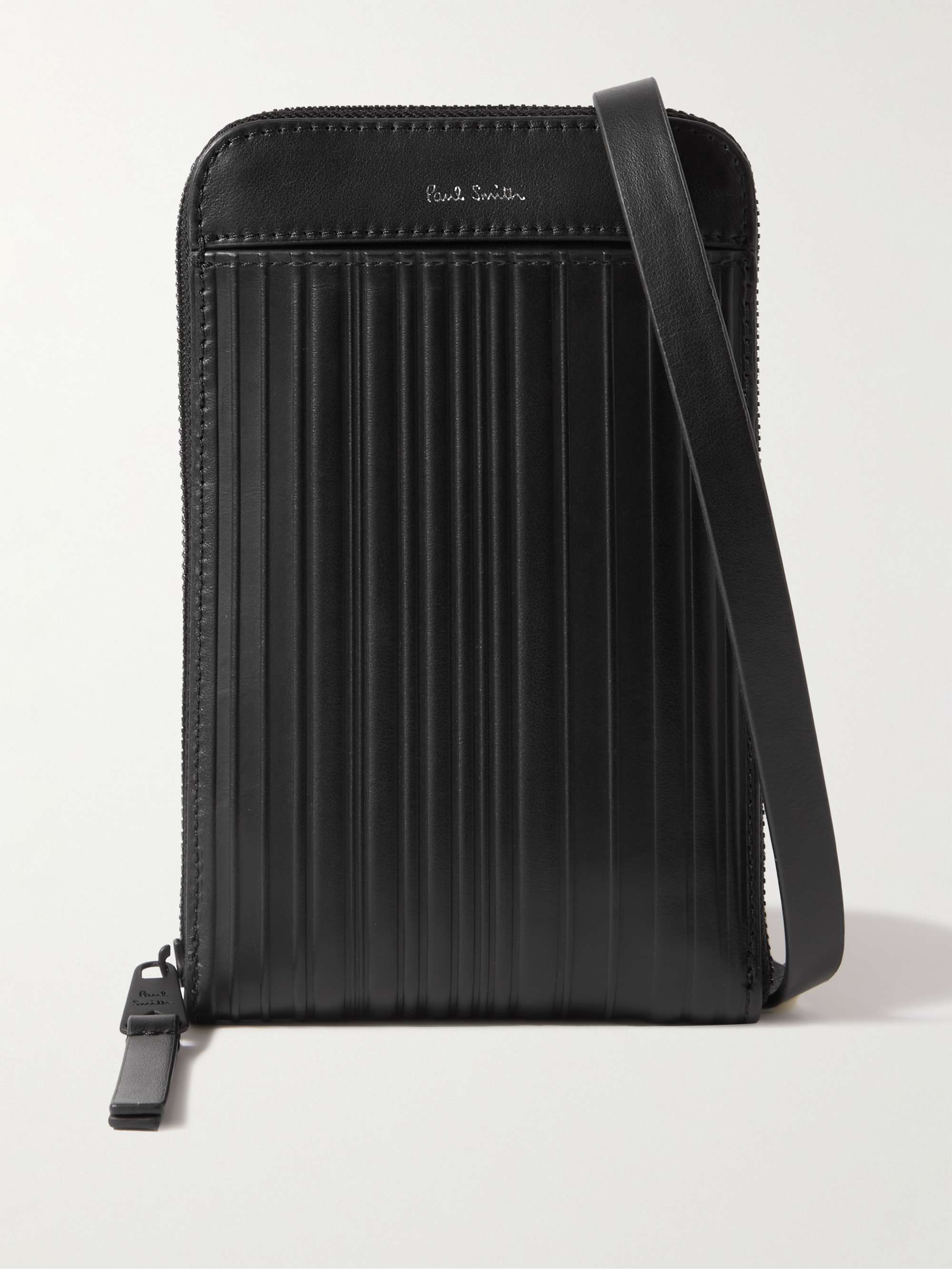 Paul Smith Logo-stripe Zipped Phone Crossbody Bag in Black