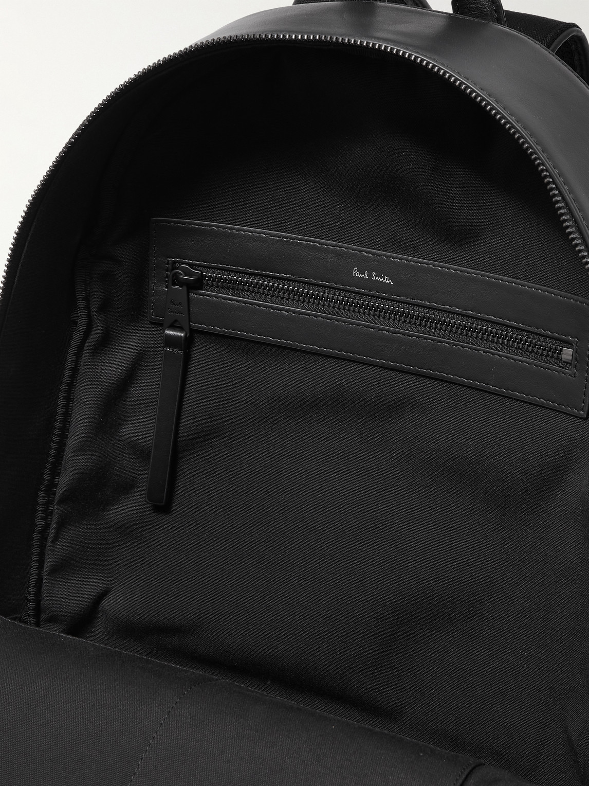 Shop Paul Smith Leather Backpack In Black