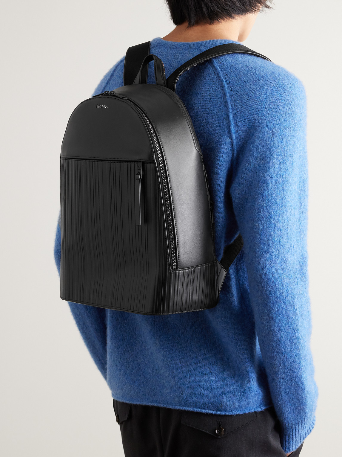 Shop Paul Smith Leather Backpack In Black
