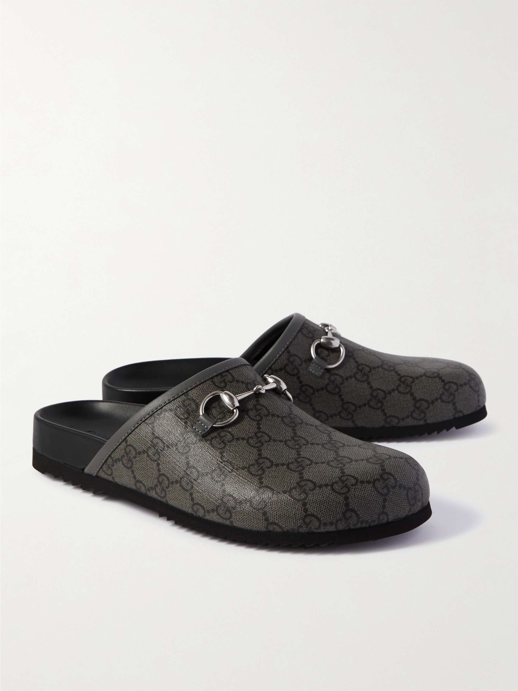 GUCCI HorsebitDetailed LeatherTrimmed Monogrammed CoatedCanvas