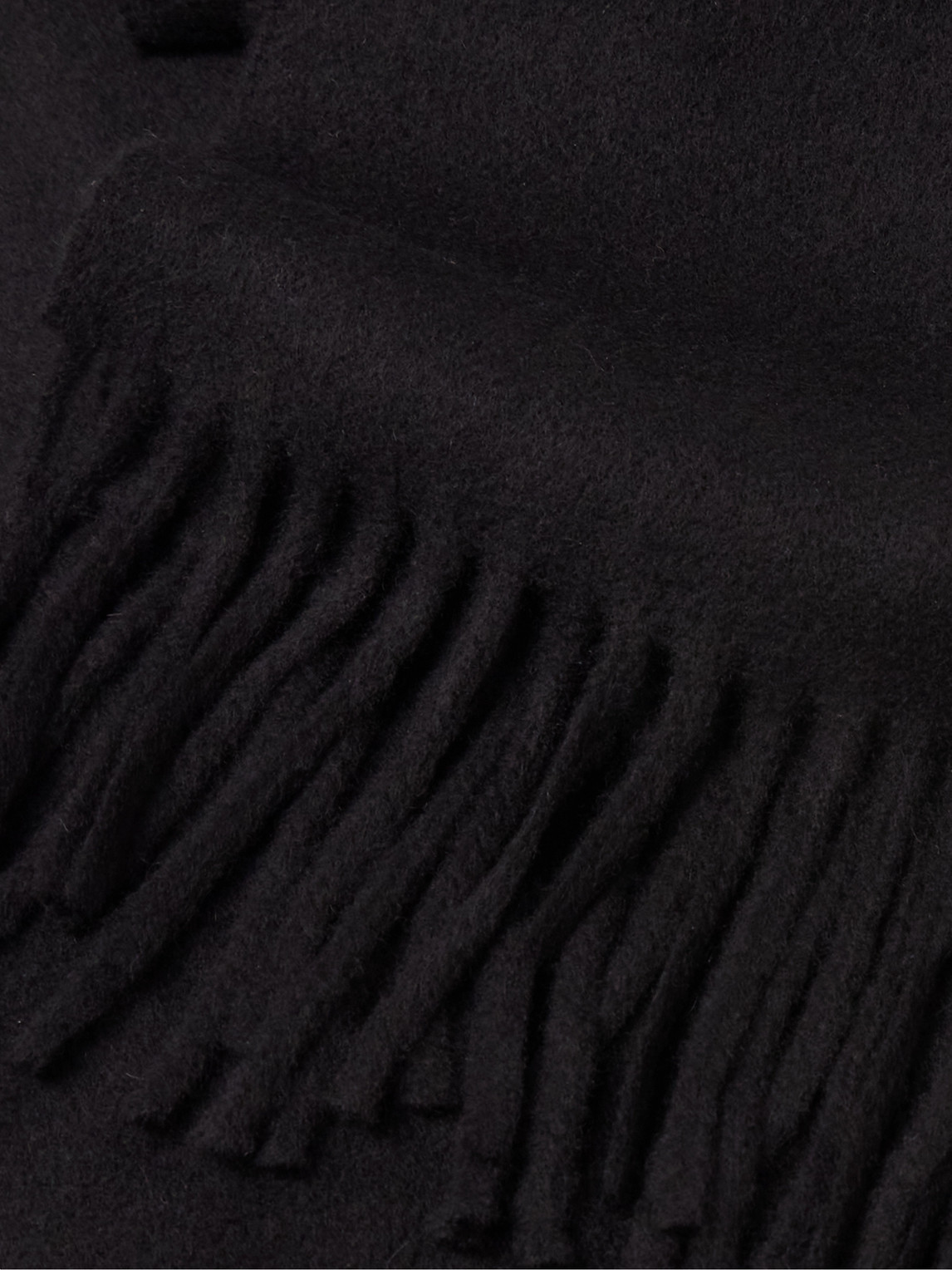 Shop Acne Studios Canada Fringed Cashmere Scarf In Black