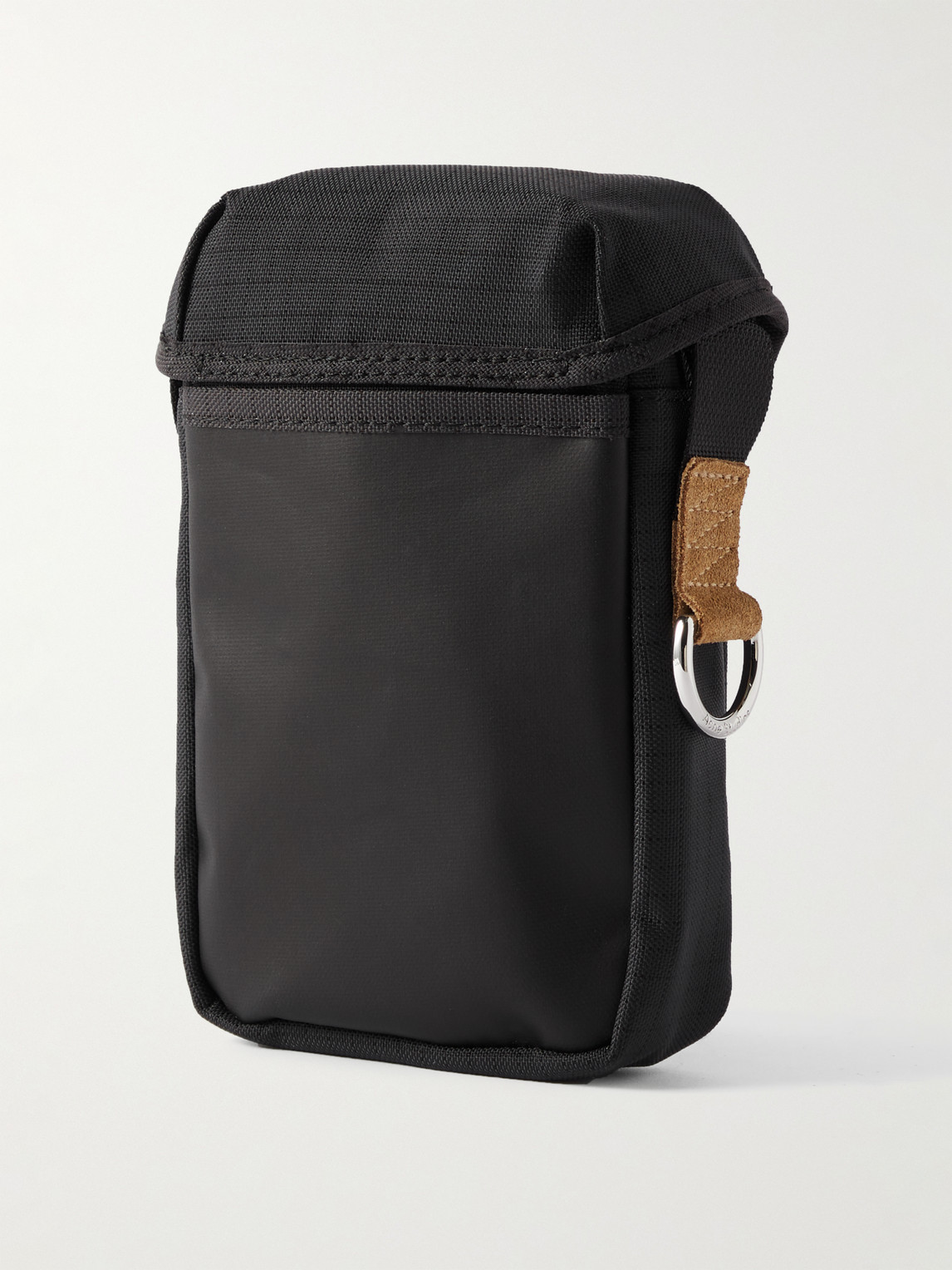 Shop Acne Studios Adyen Post Suede-trimmed Ripstop Messenger Bag In Black