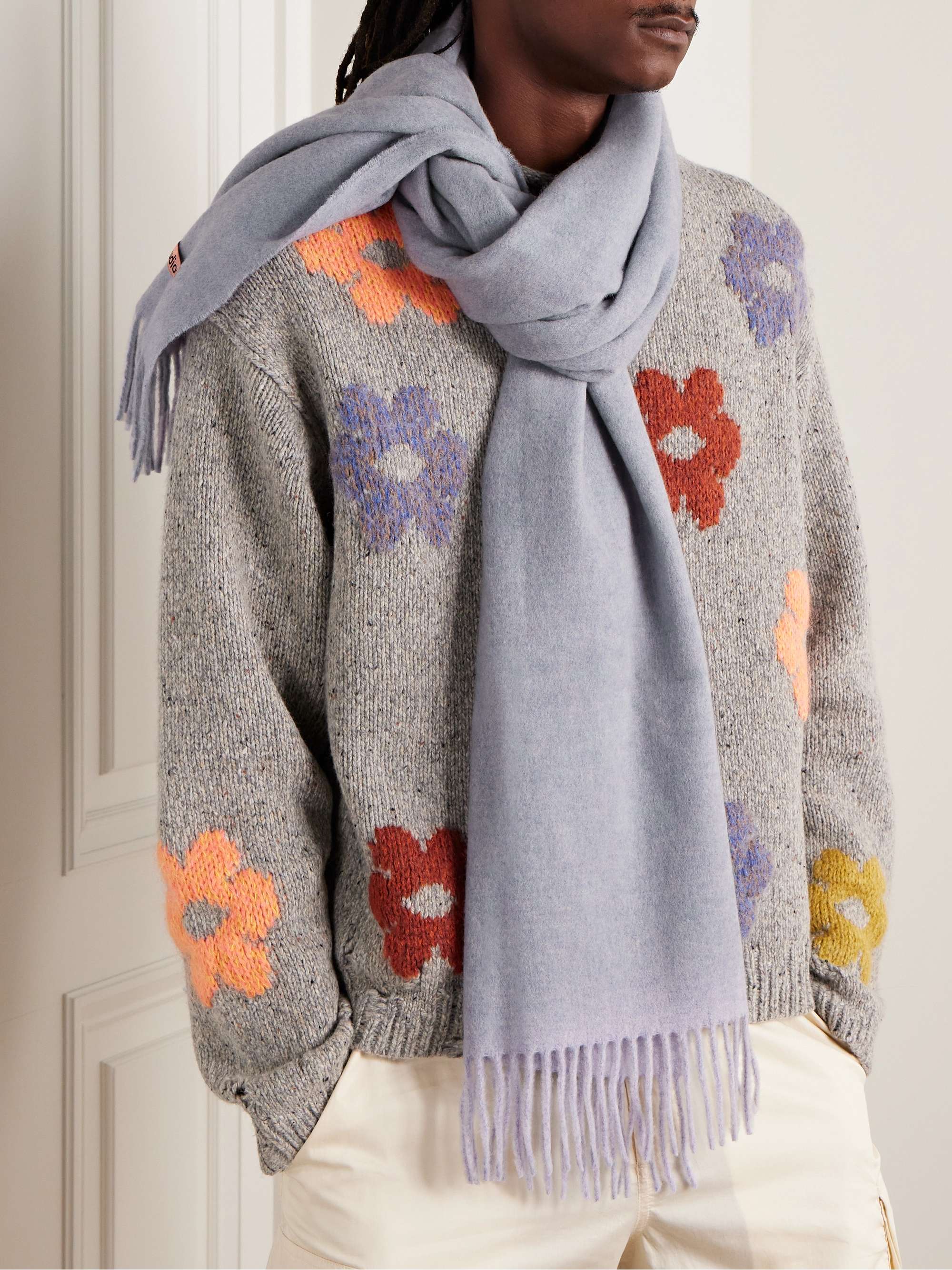 ACNE STUDIOS Canada Narrow Fringed Wool Scarf