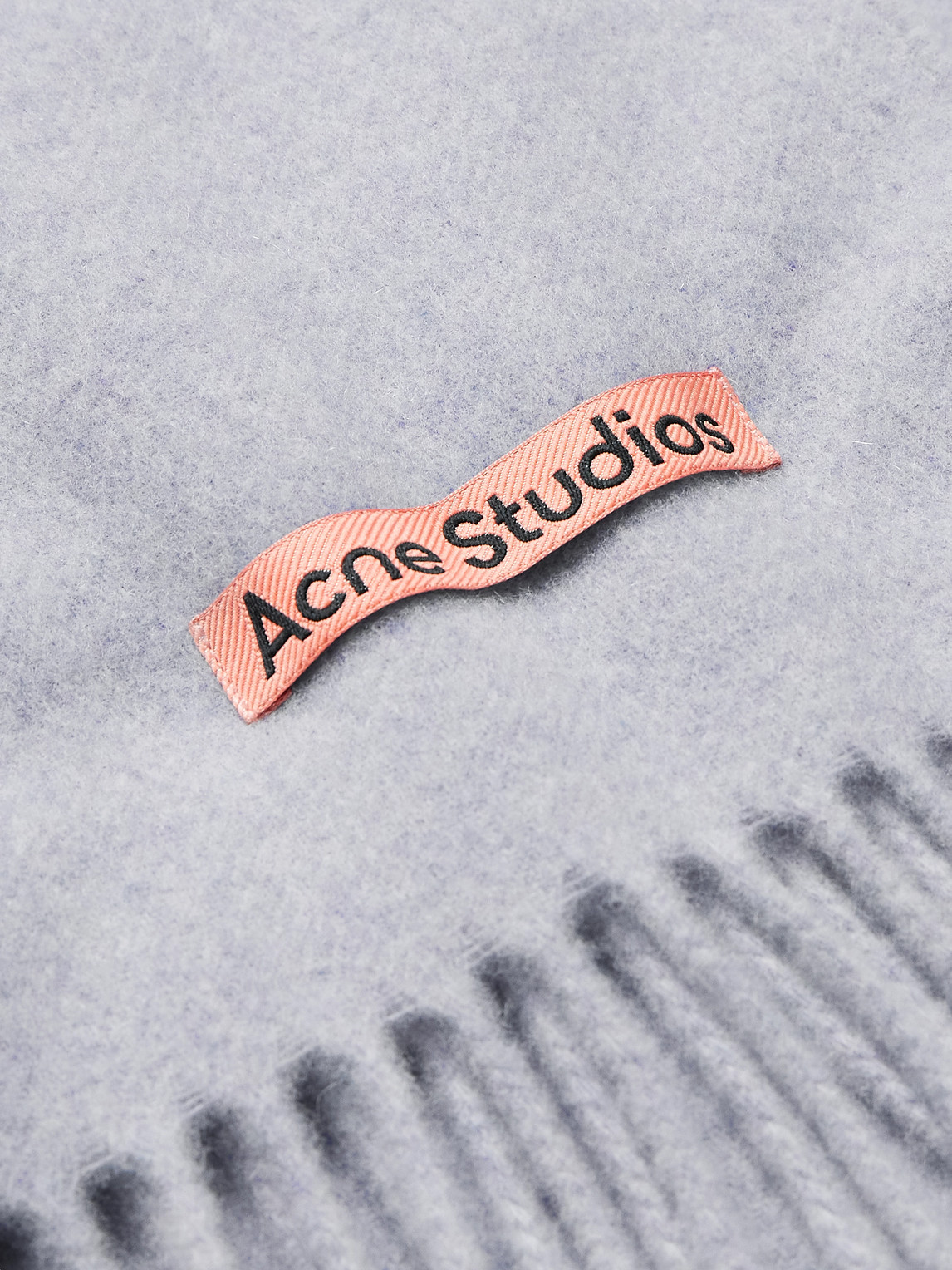 Shop Acne Studios Canada Fringed Wool Scarf In Purple