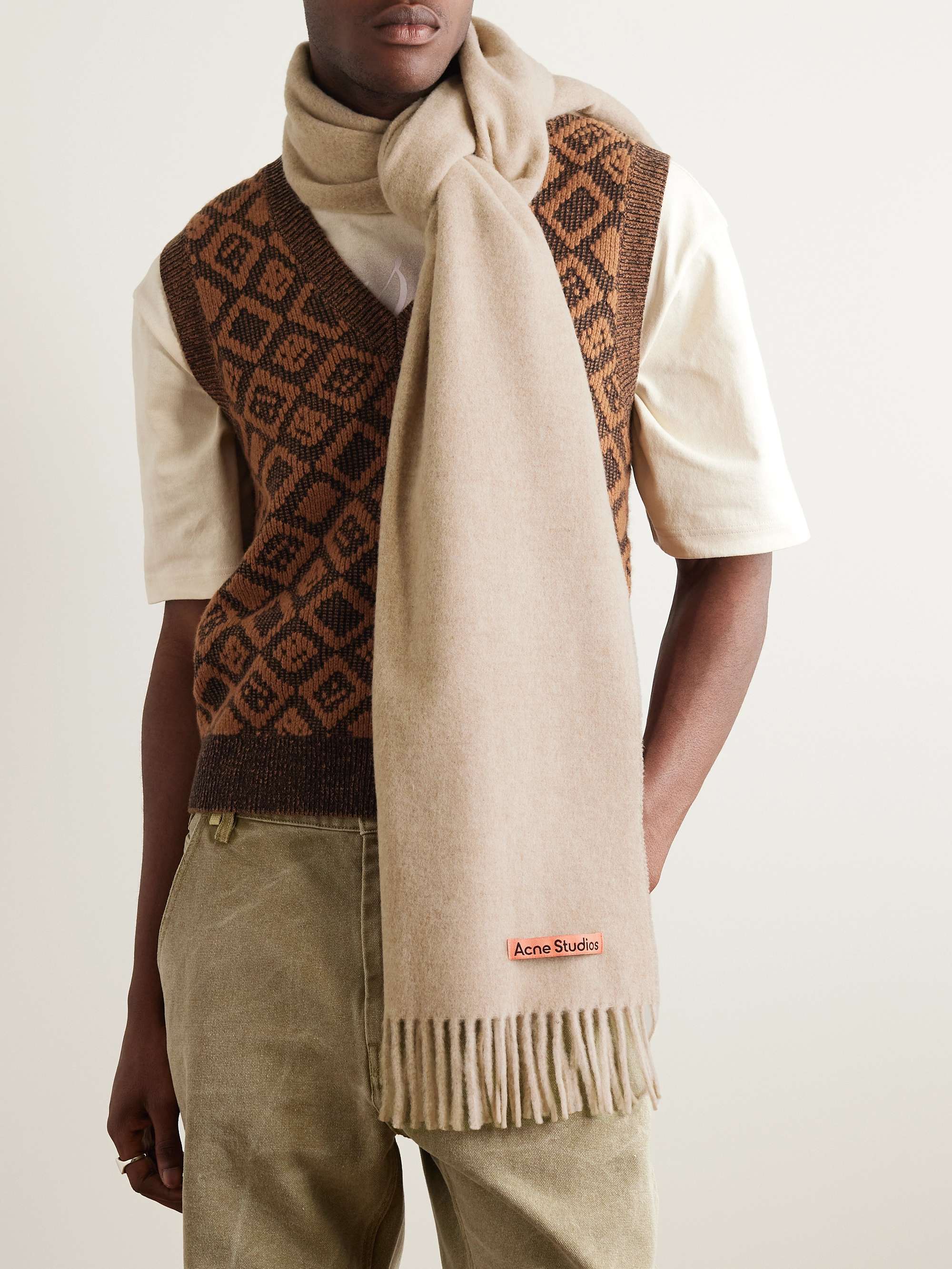 ACNE STUDIOS Fringed Wool Scarf for Men