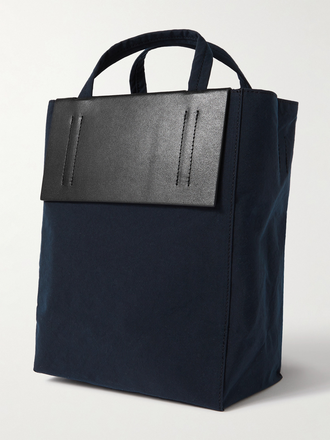 Shop Acne Studios Baker Out Small Logo-print Leather And Nylon Tote Bag In Black