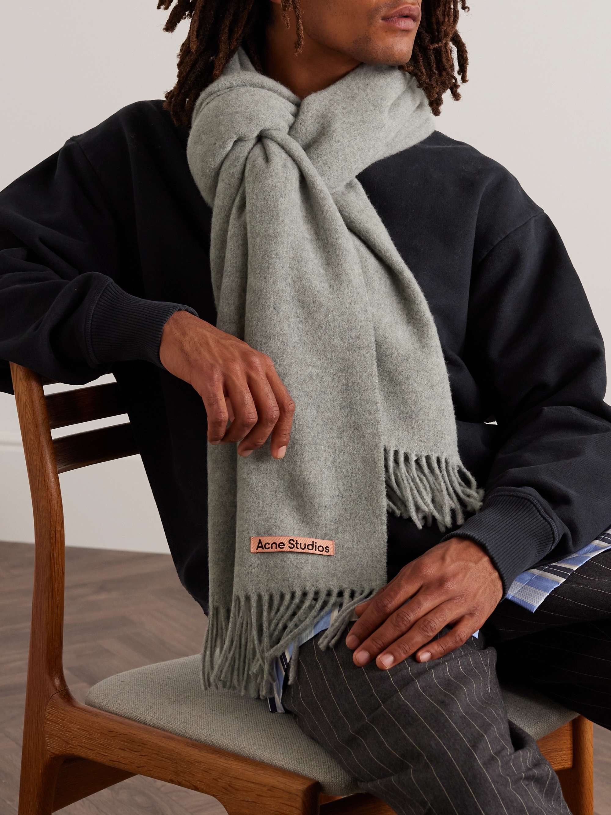 ACNE STUDIOS Canada Fringed Wool Scarf for Men