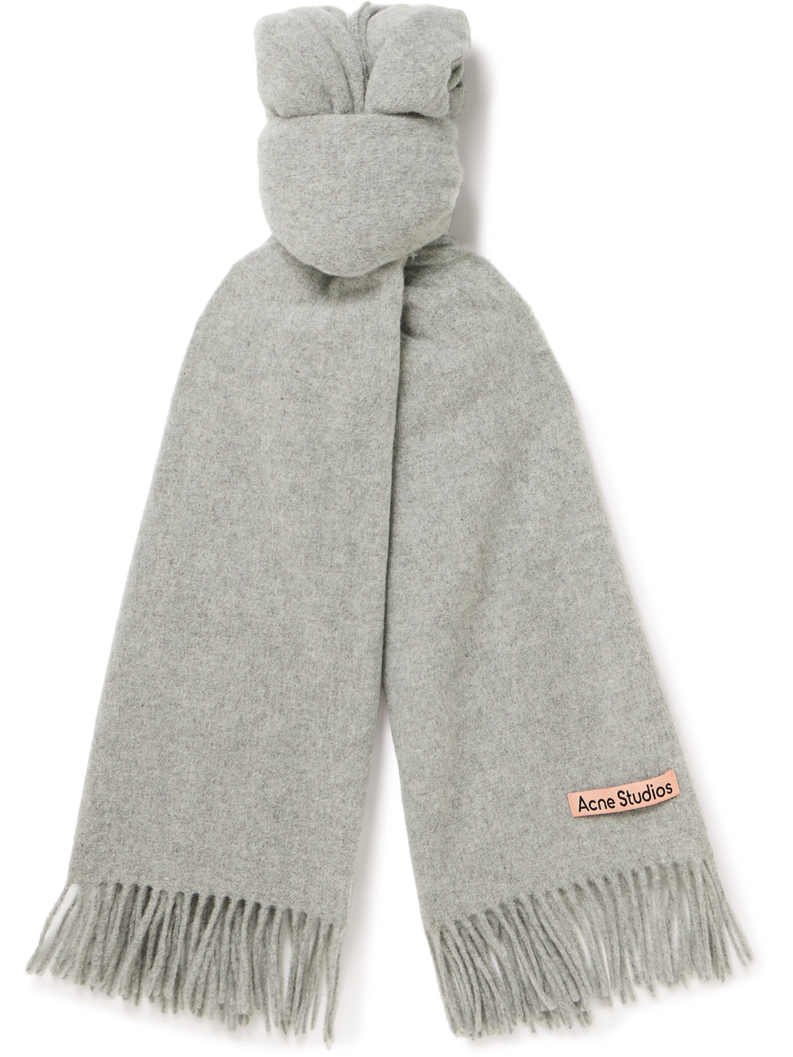Acne Studios Canada Fringed Wool Scarf In Gray