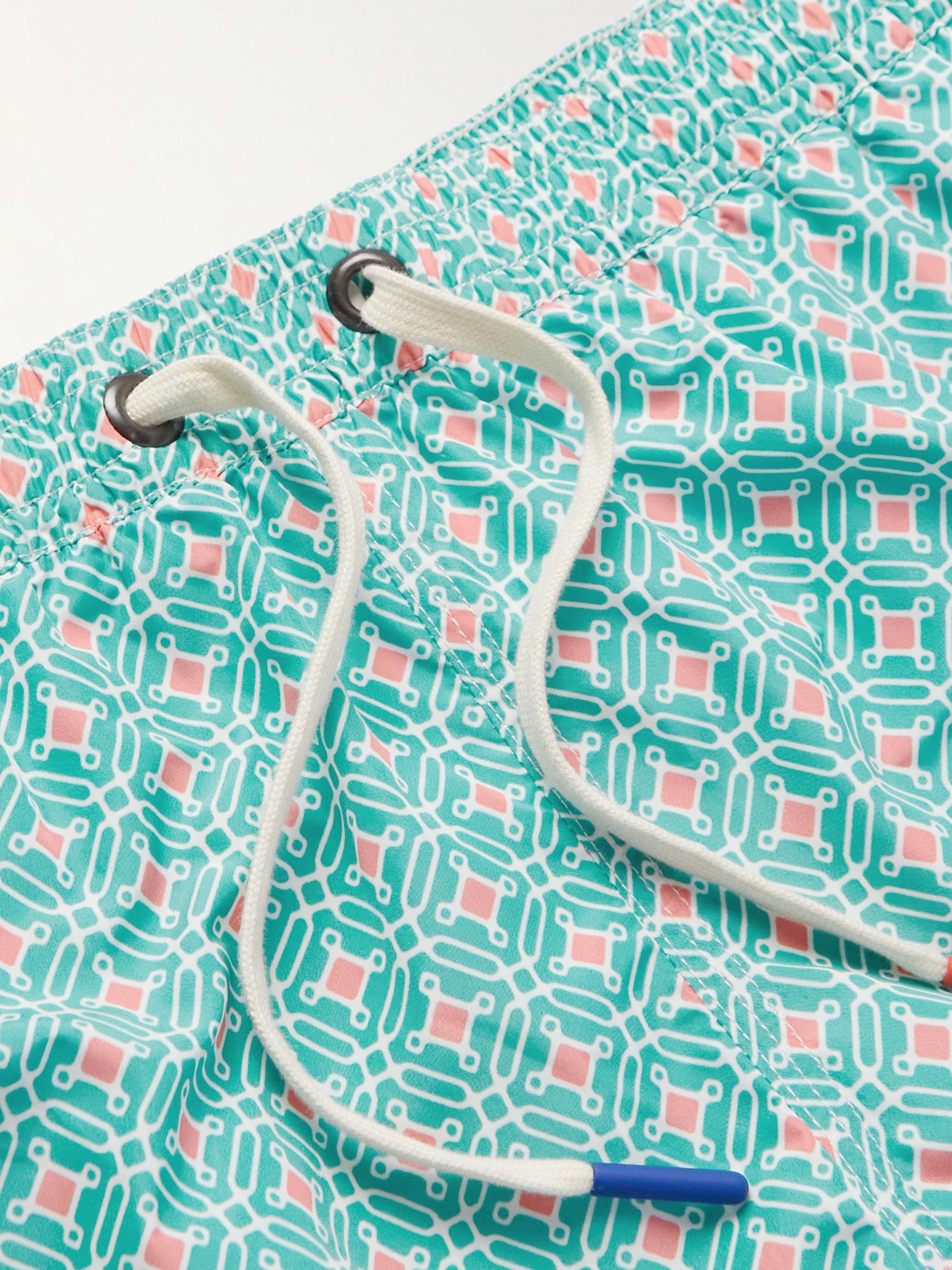 ALTEA Diamond Straight-Leg Mid-Length Printed Swim Shorts