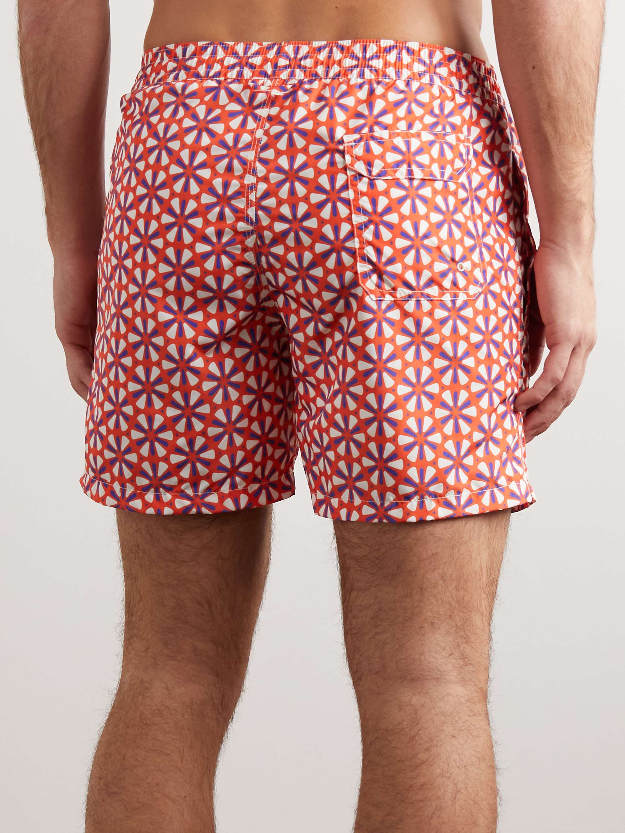ALTEA Straight-Leg Mid-Length Printed Swim Shorts
