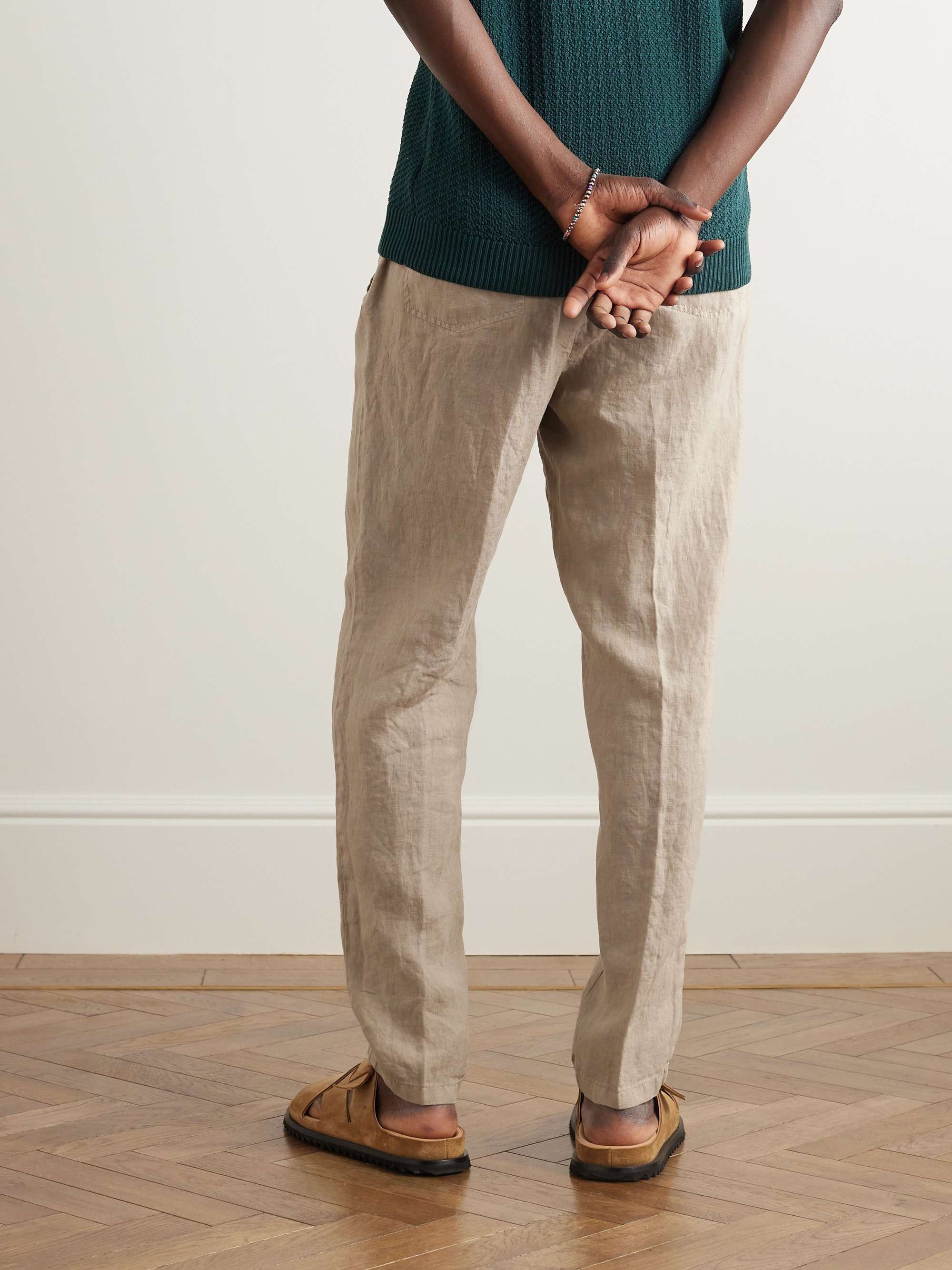 ALTEA Martin Tapered Linen Drawstring Trousers for Men MR PORTER