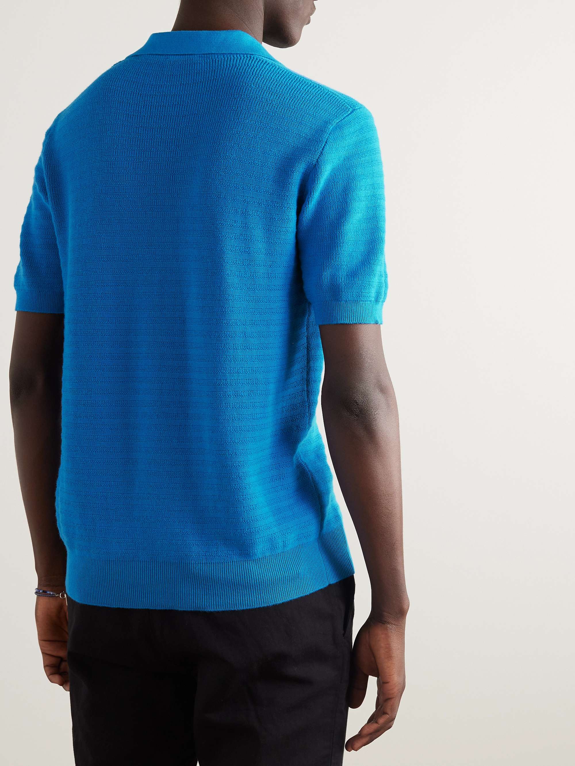 ALTEA Waffle-Knit Cotton Polo Shirt