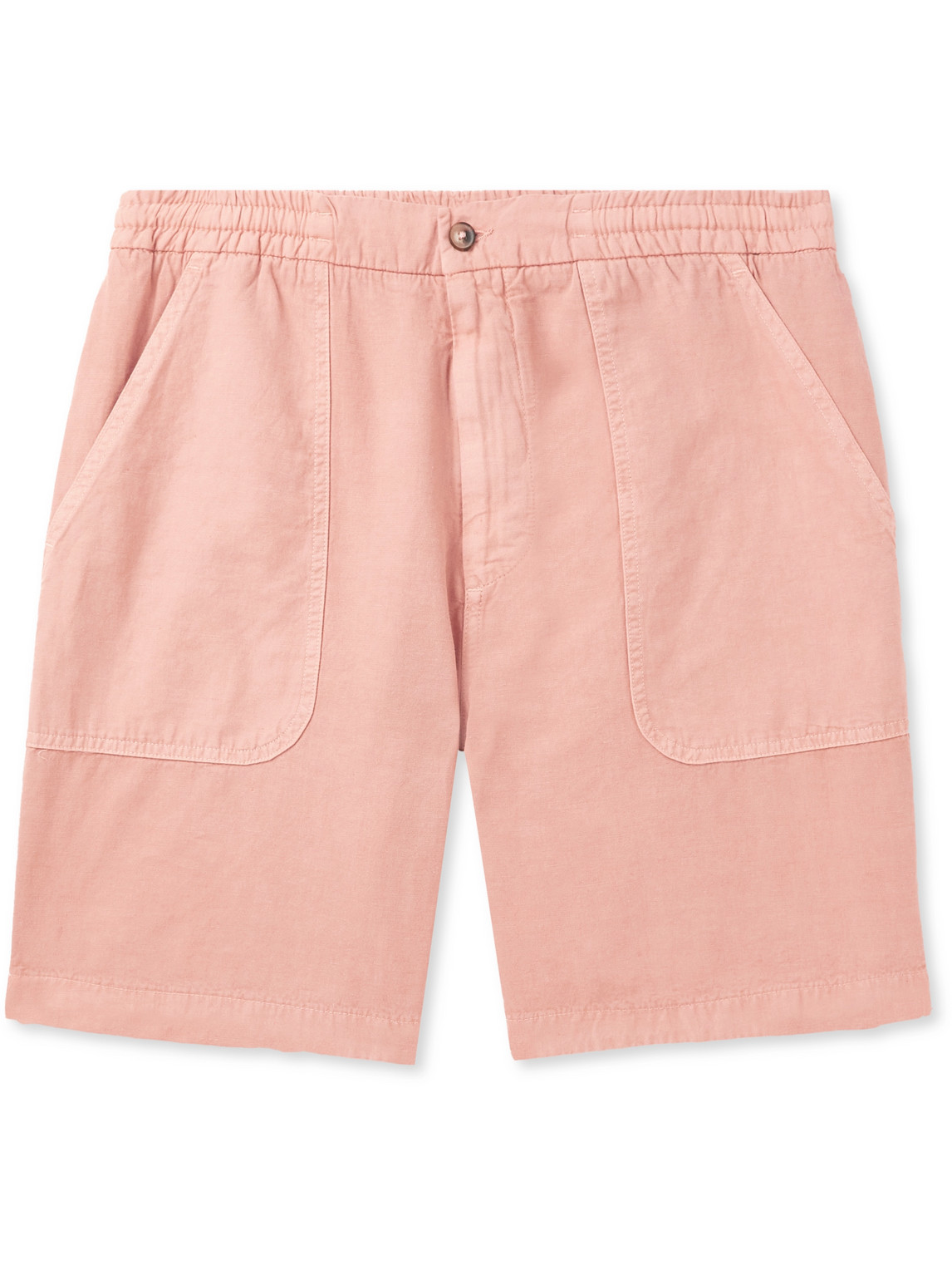 Fatigue Straight-Leg Cotton, Linen and Lyocell-Blend Drawstring Shorts