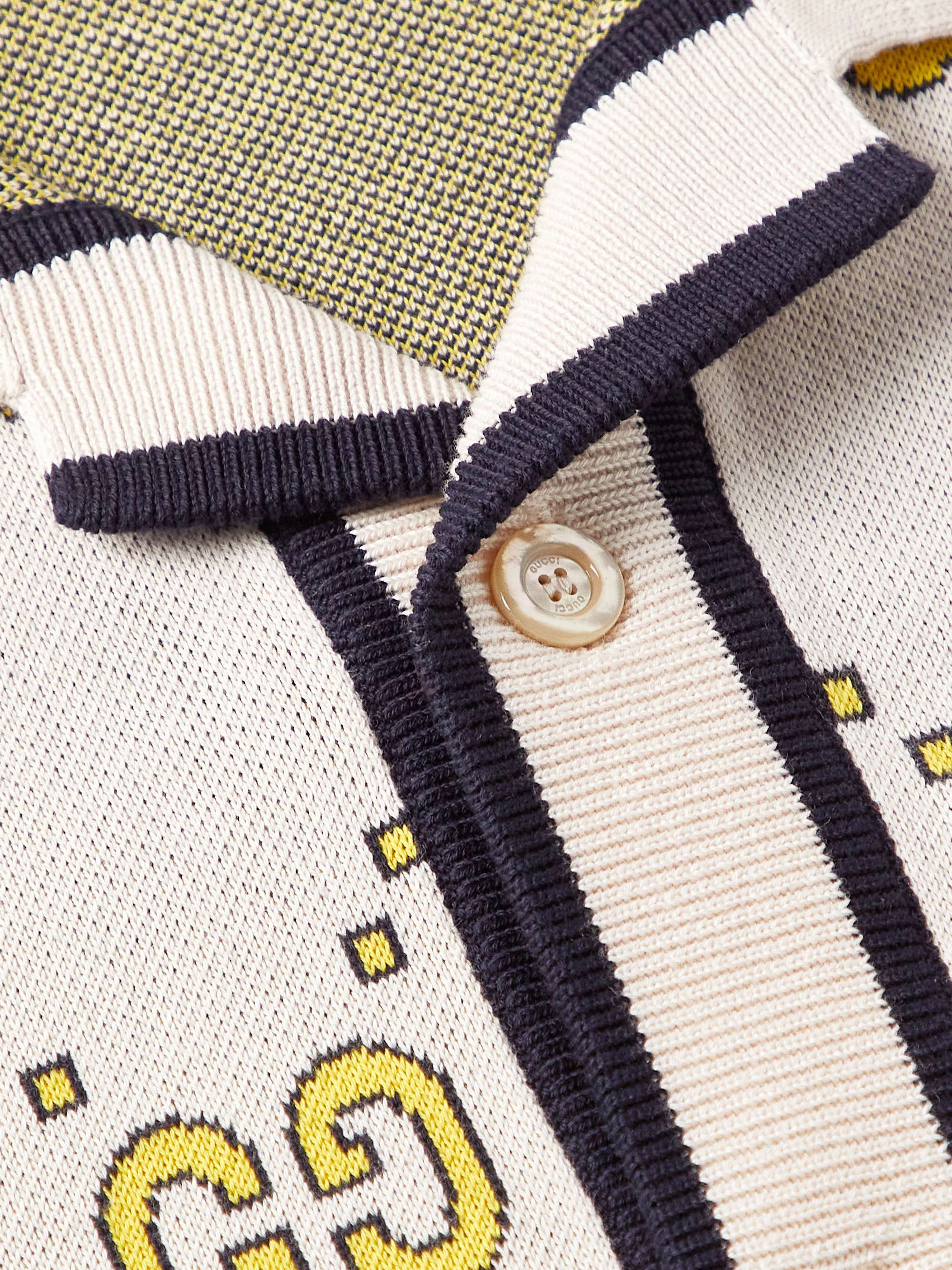 GUCCI Camp-Collar Logo-Jacquard Cotton Shirt for Men | MR PORTER