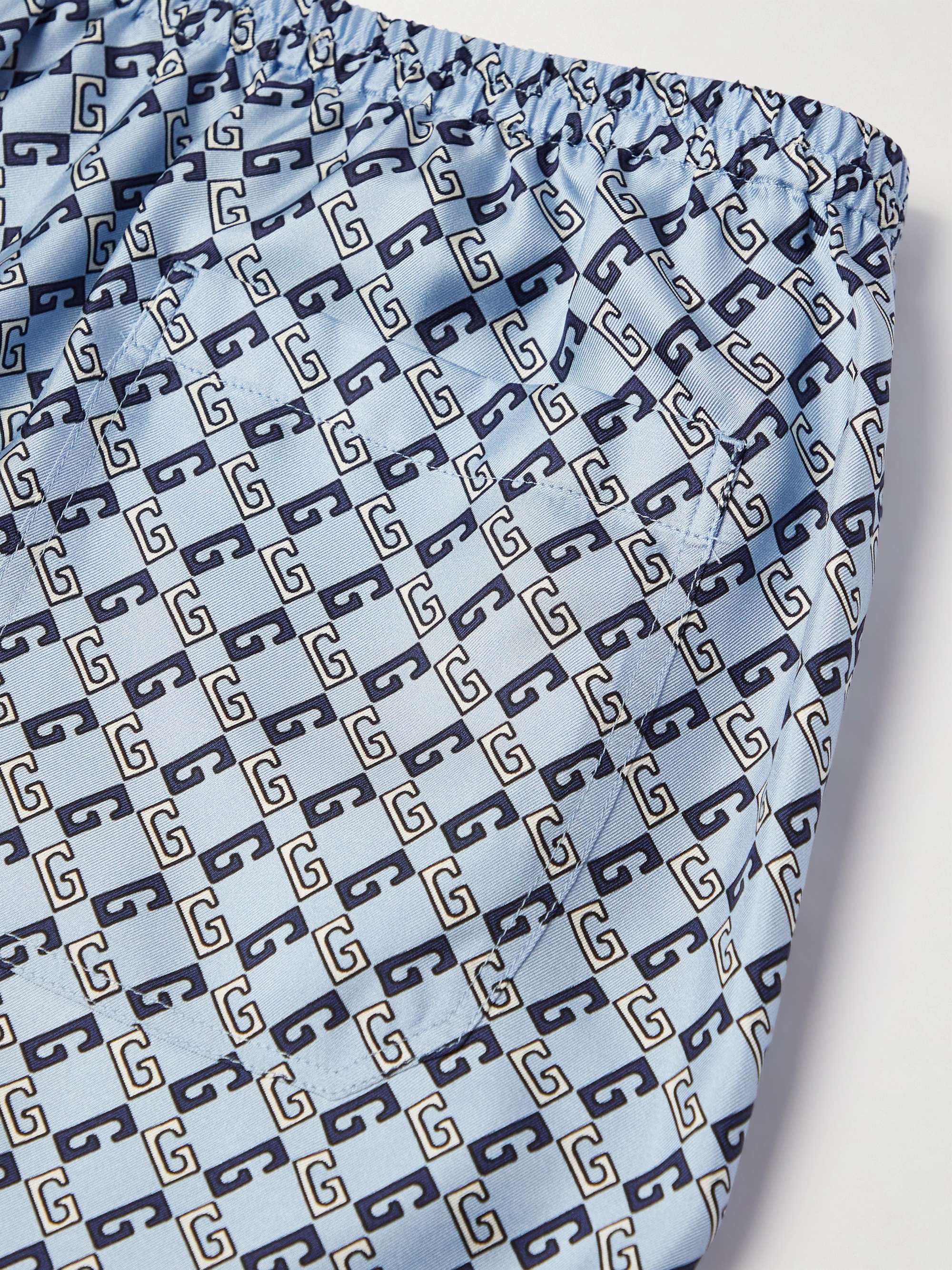 GUCCI Straight-Leg Printed Silk-Twill Shorts