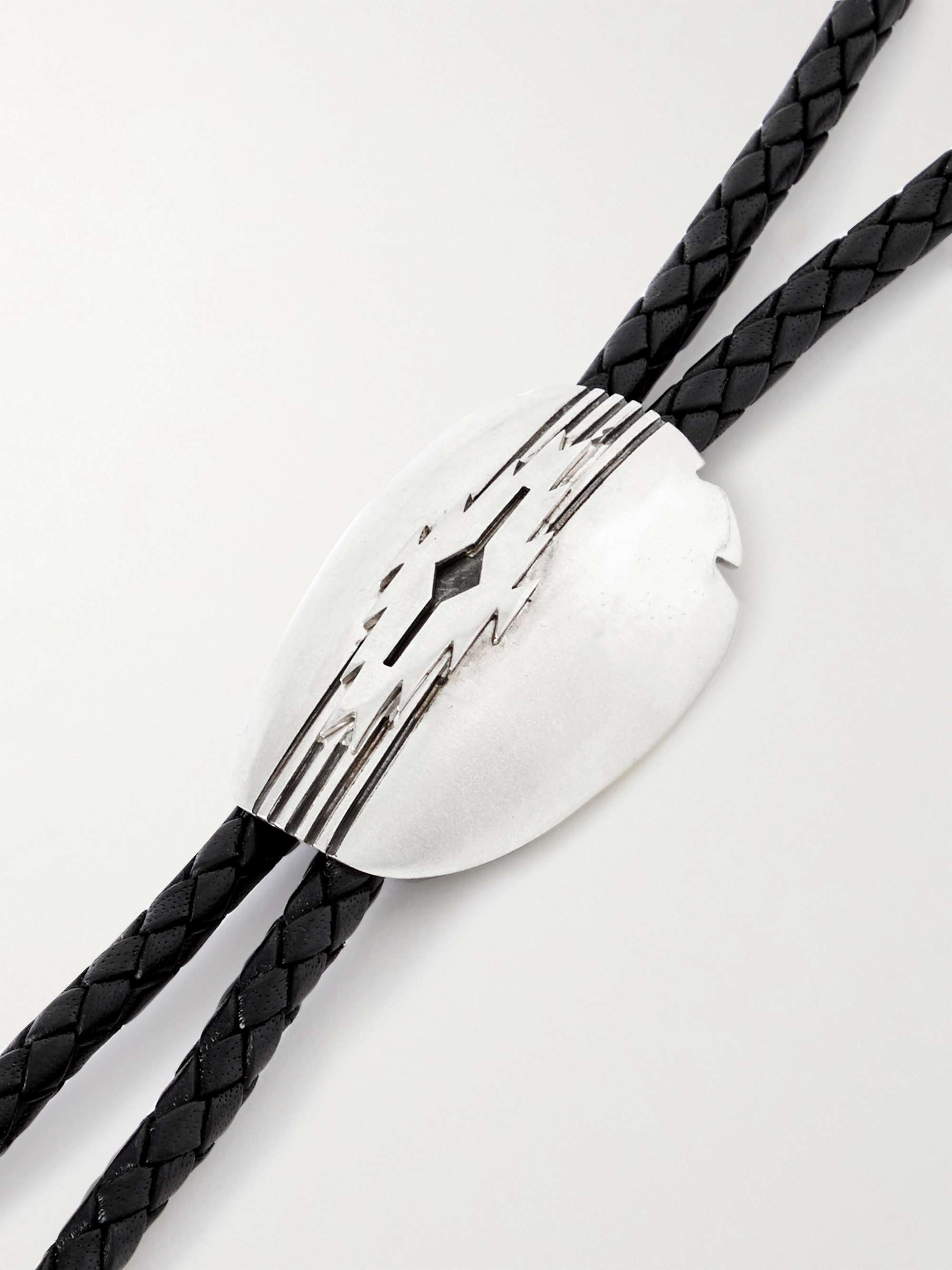 JACQUES MARIE MAGE + Umit Benan Leather, Silver and Turquoise Bolo Tie