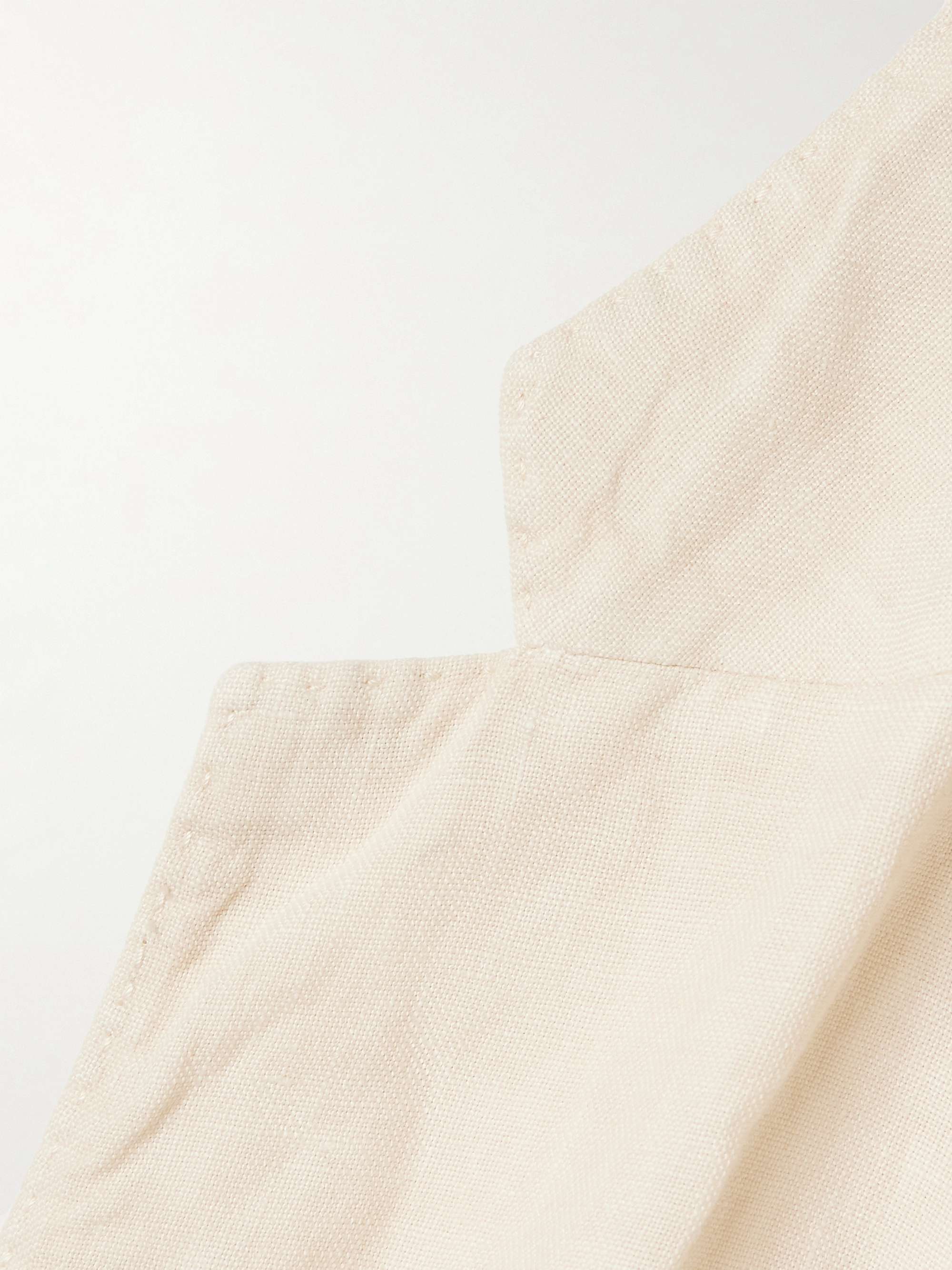 BOGLIOLI Navy Unstructured Linen Suit Jacket
