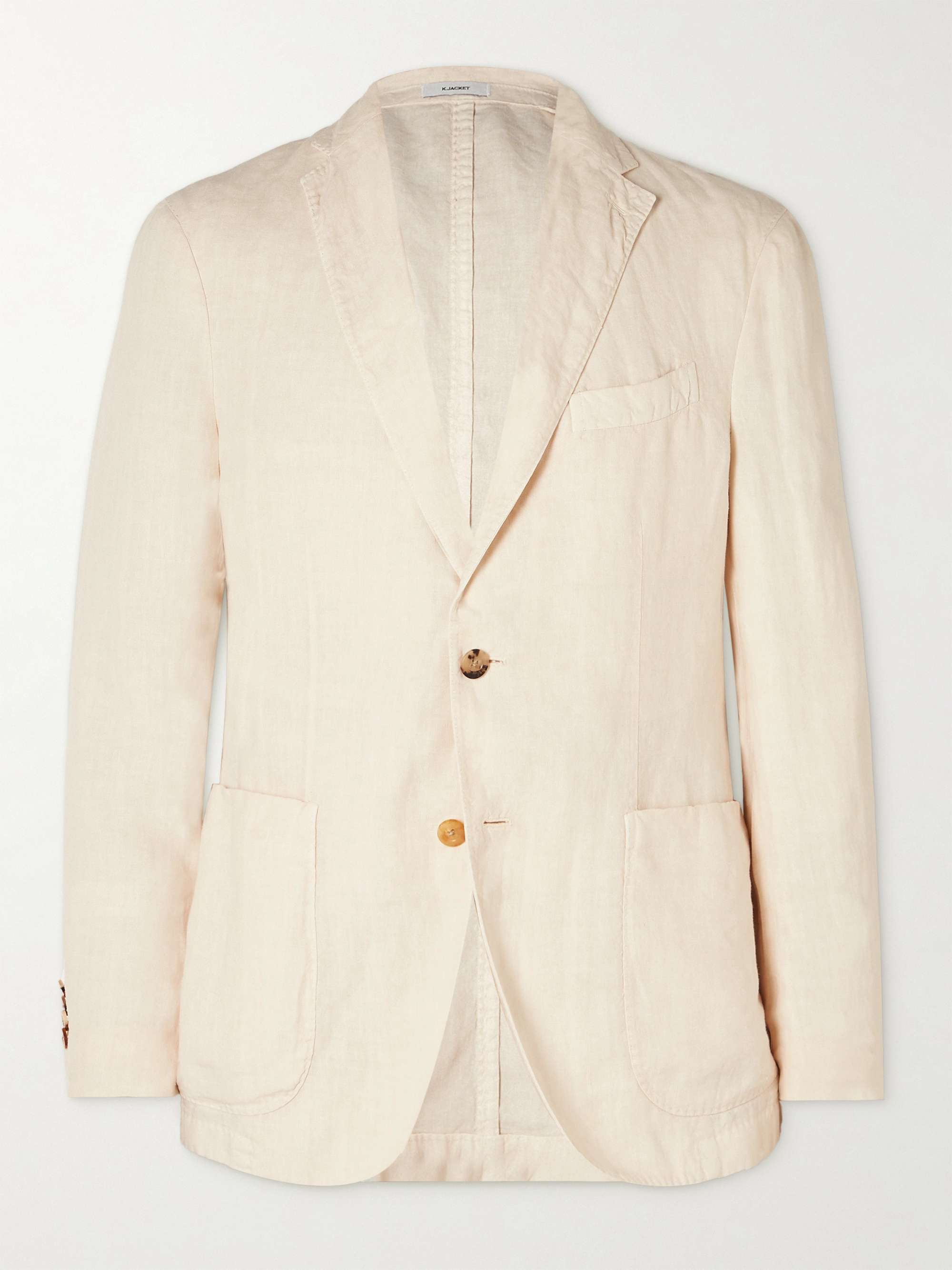 BOGLIOLI Navy Unstructured Linen Suit Jacket