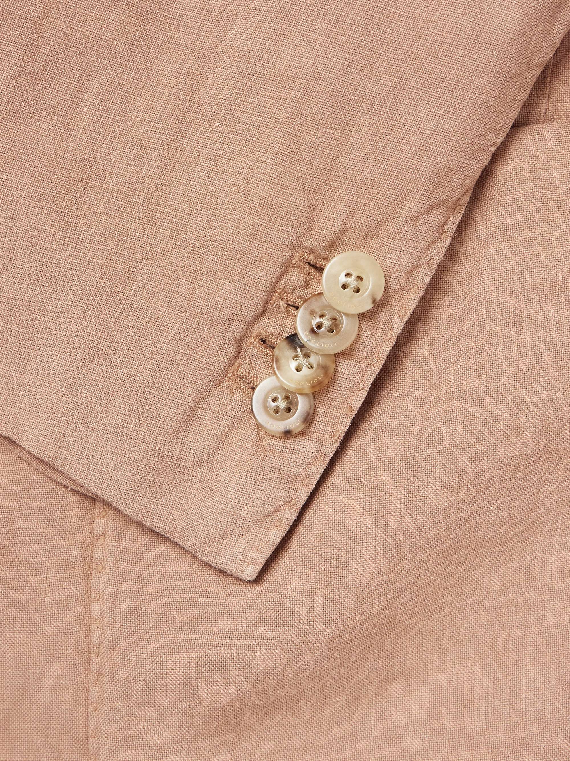 BOGLIOLI Navy Unstructured Linen Suit Jacket