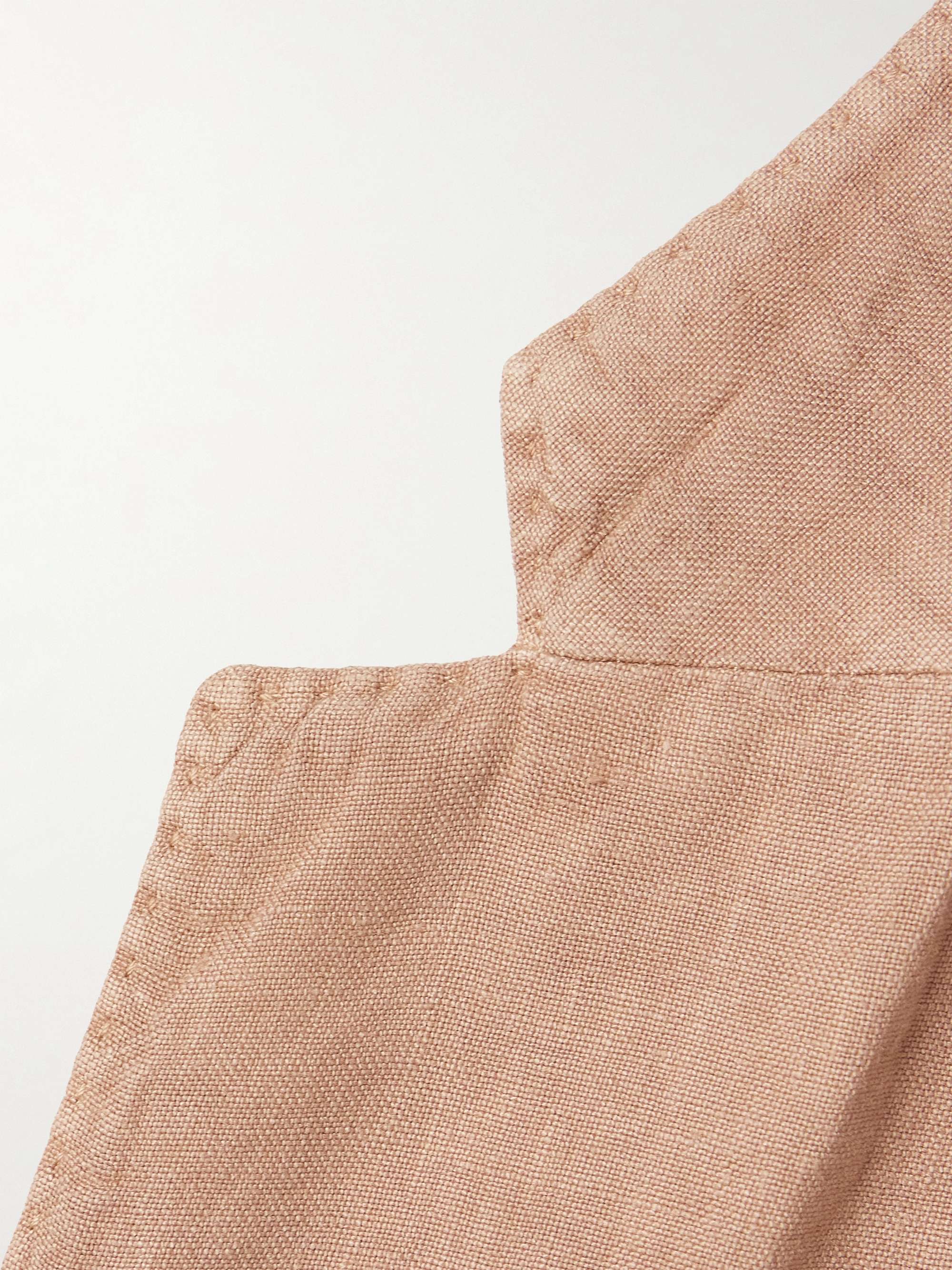 BOGLIOLI Navy Unstructured Linen Suit Jacket