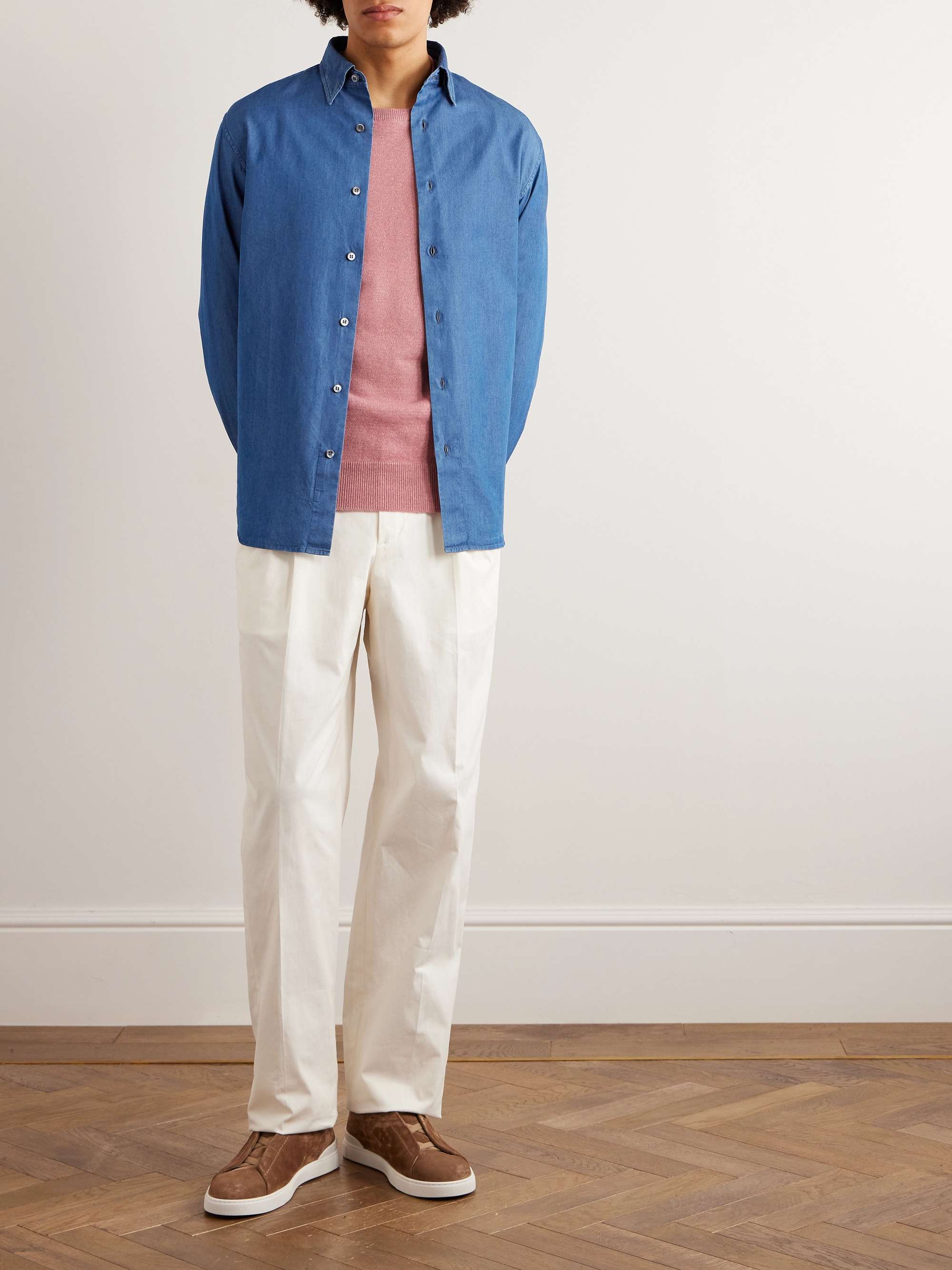 BRIONI Cotton-Chambray Shirt for Men | MR PORTER