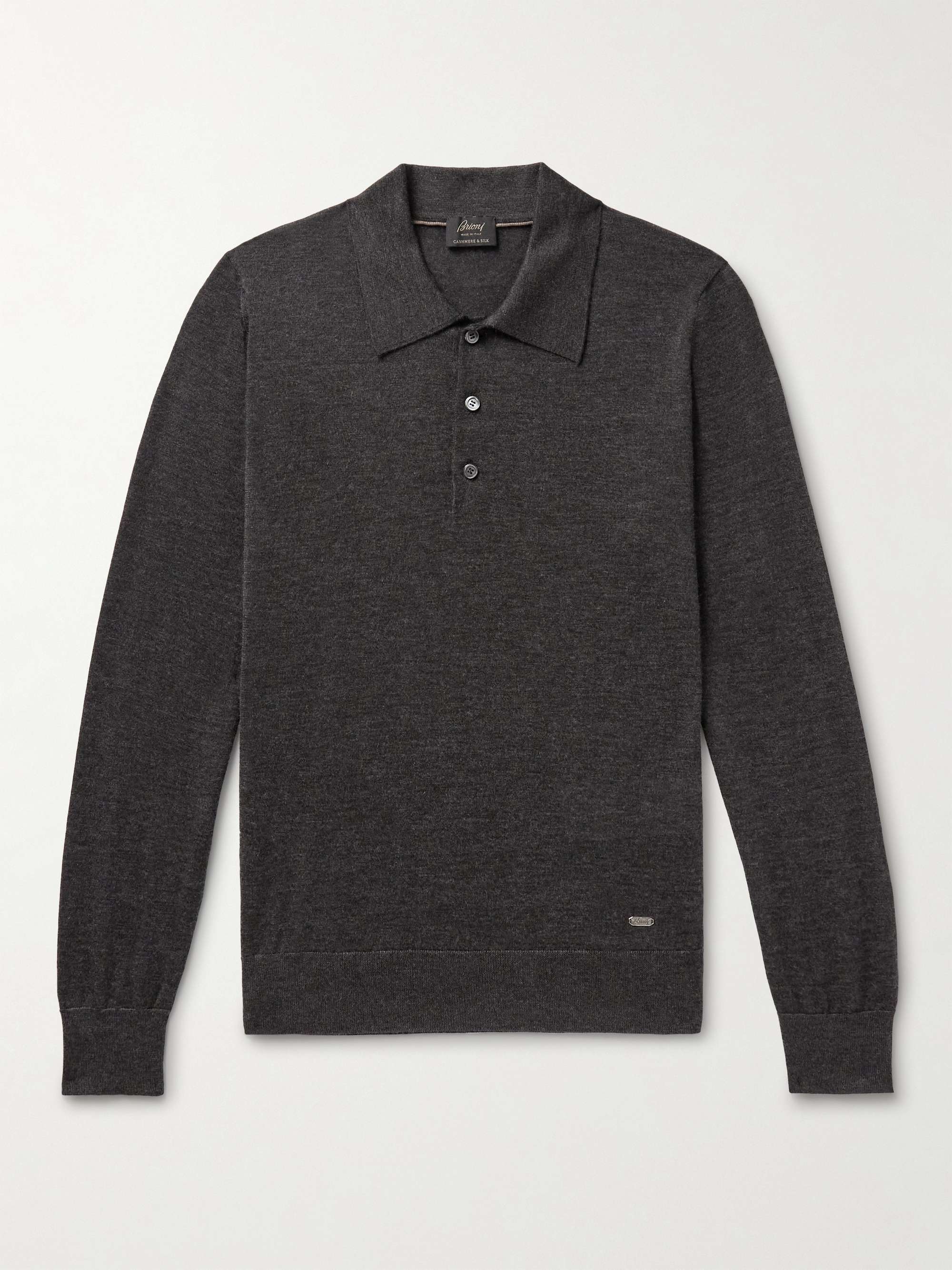 BRIONI Cashmere and Silk-Blend Polo Shirt for Men | MR PORTER