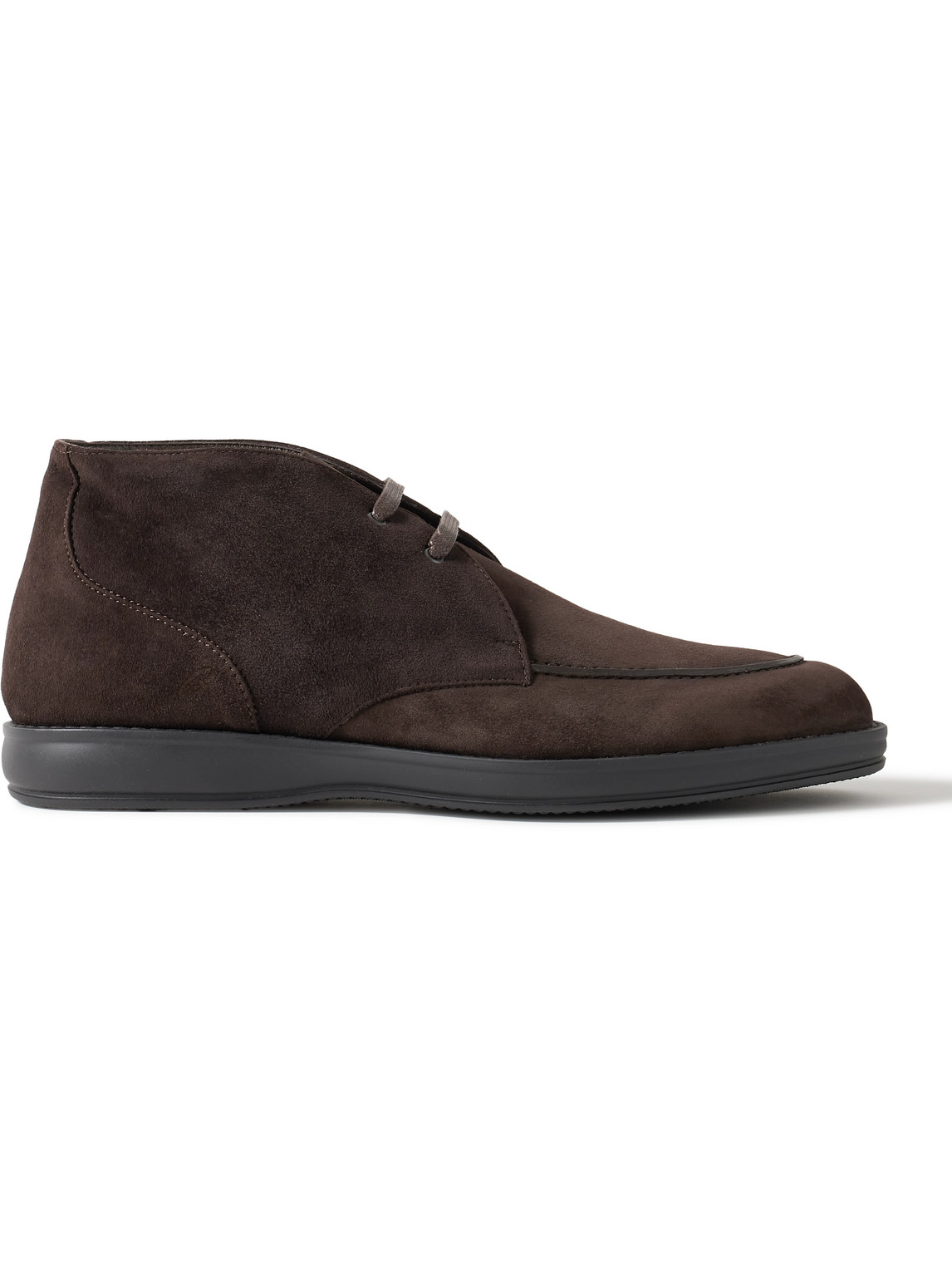 BRIONI YORK LEATHER-TRIMMED SUEDE CHUKKA BOOTS