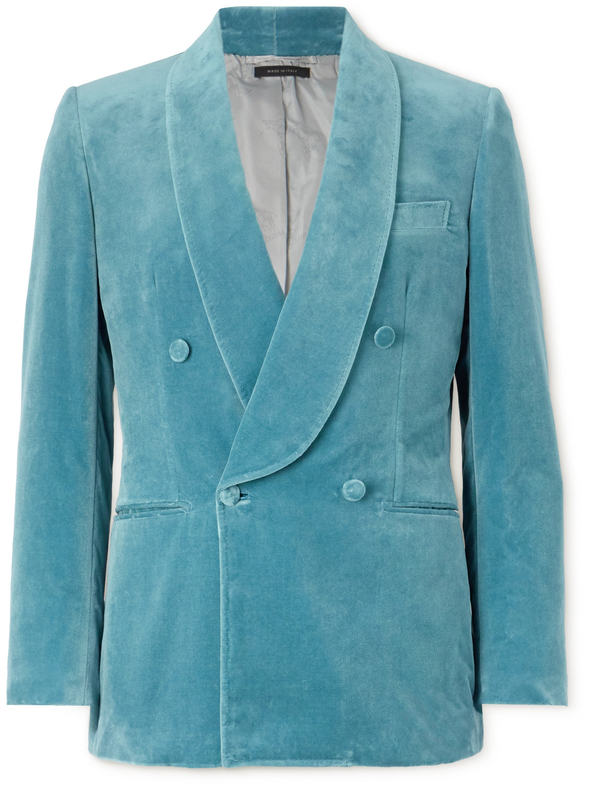 Brioni Double-Breasted Cotton-Velvet Tuxedo Jacket