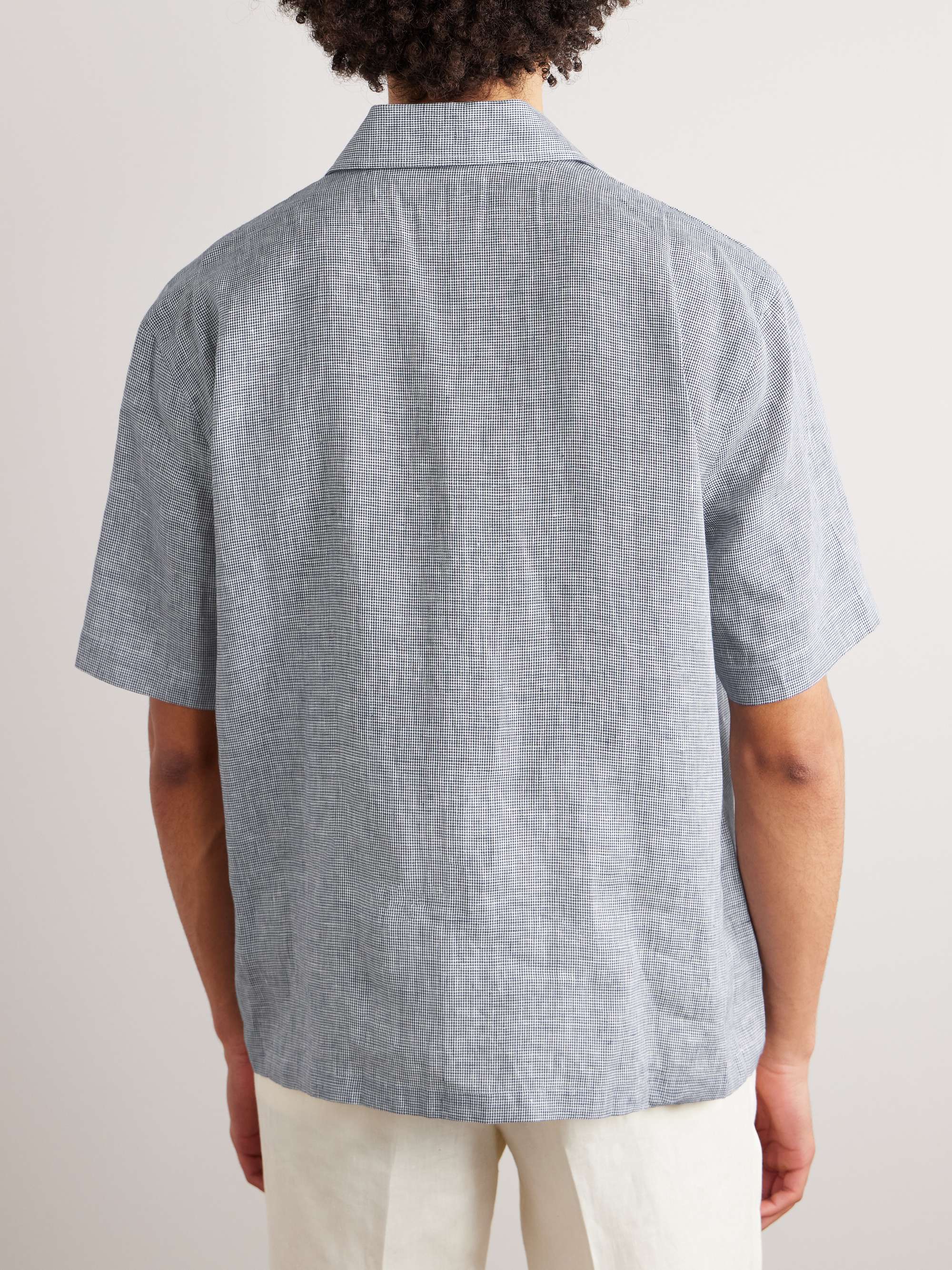 DE PETRILLO Houndstooth Linen Shirt