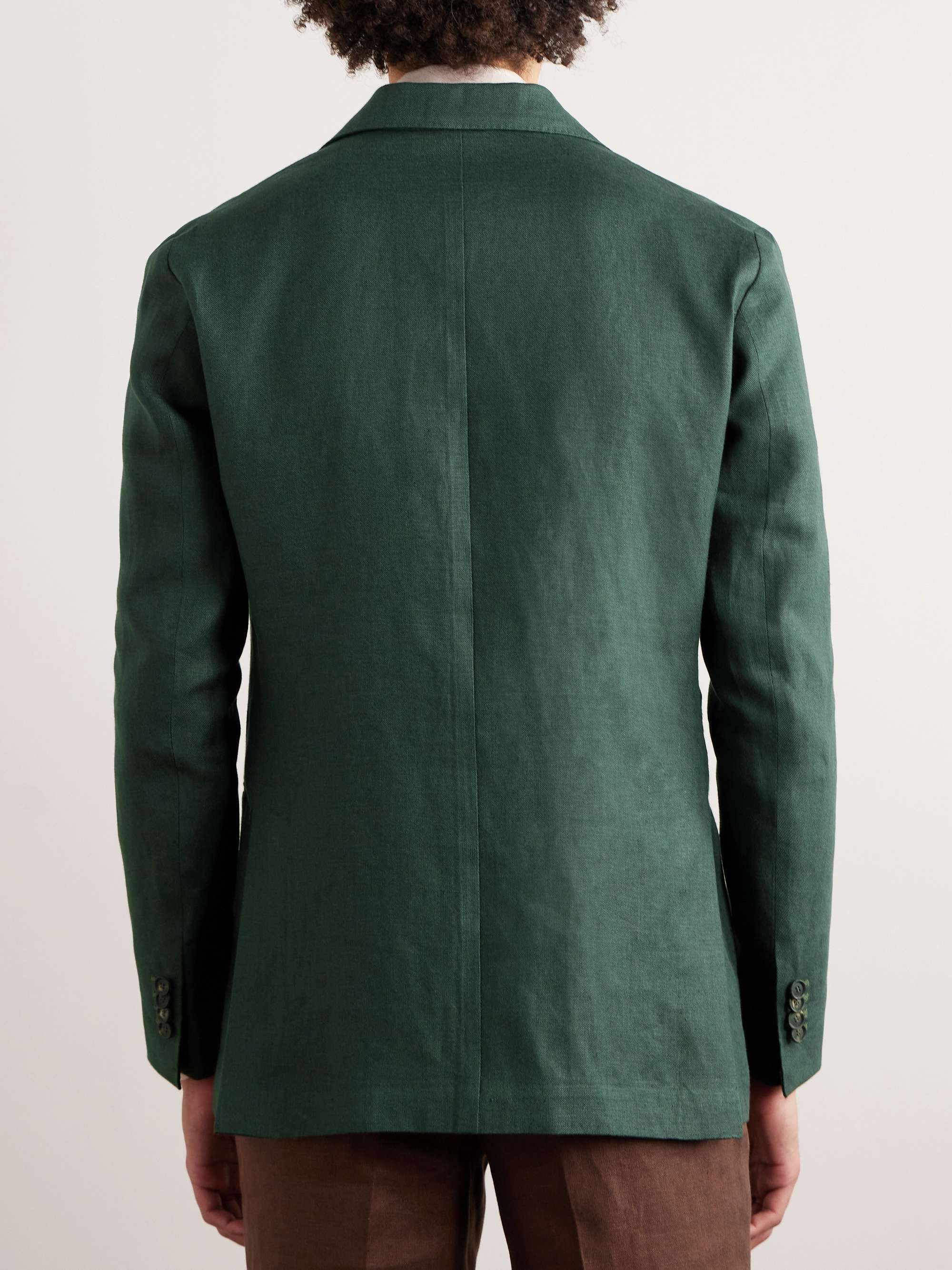 DE PETRILLO Double-Breasted Linen Blazer