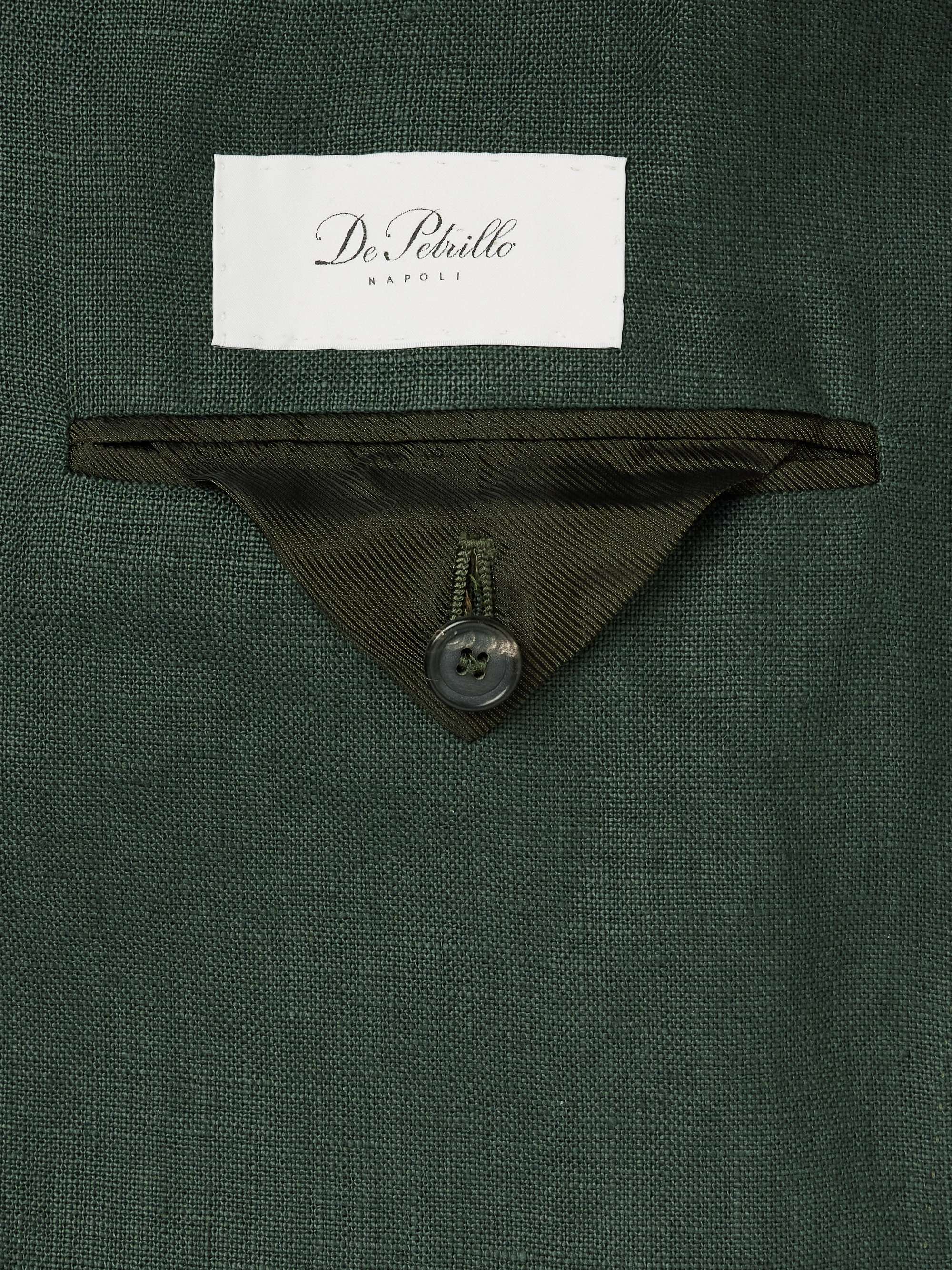 DE PETRILLO Double-Breasted Linen Blazer