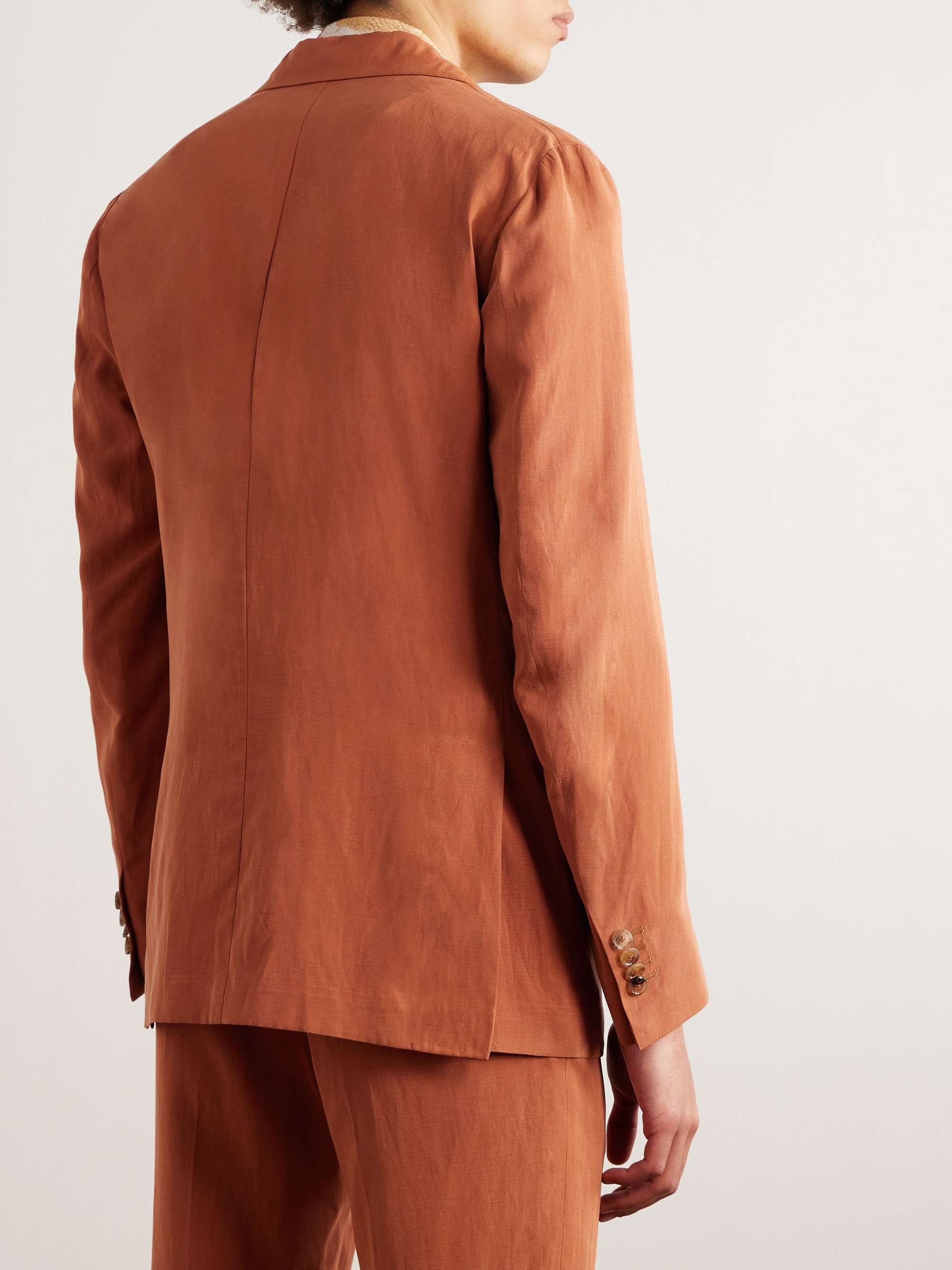 DE PETRILLO Lyocell, Linen and Cotton-Blend Suit Jacket