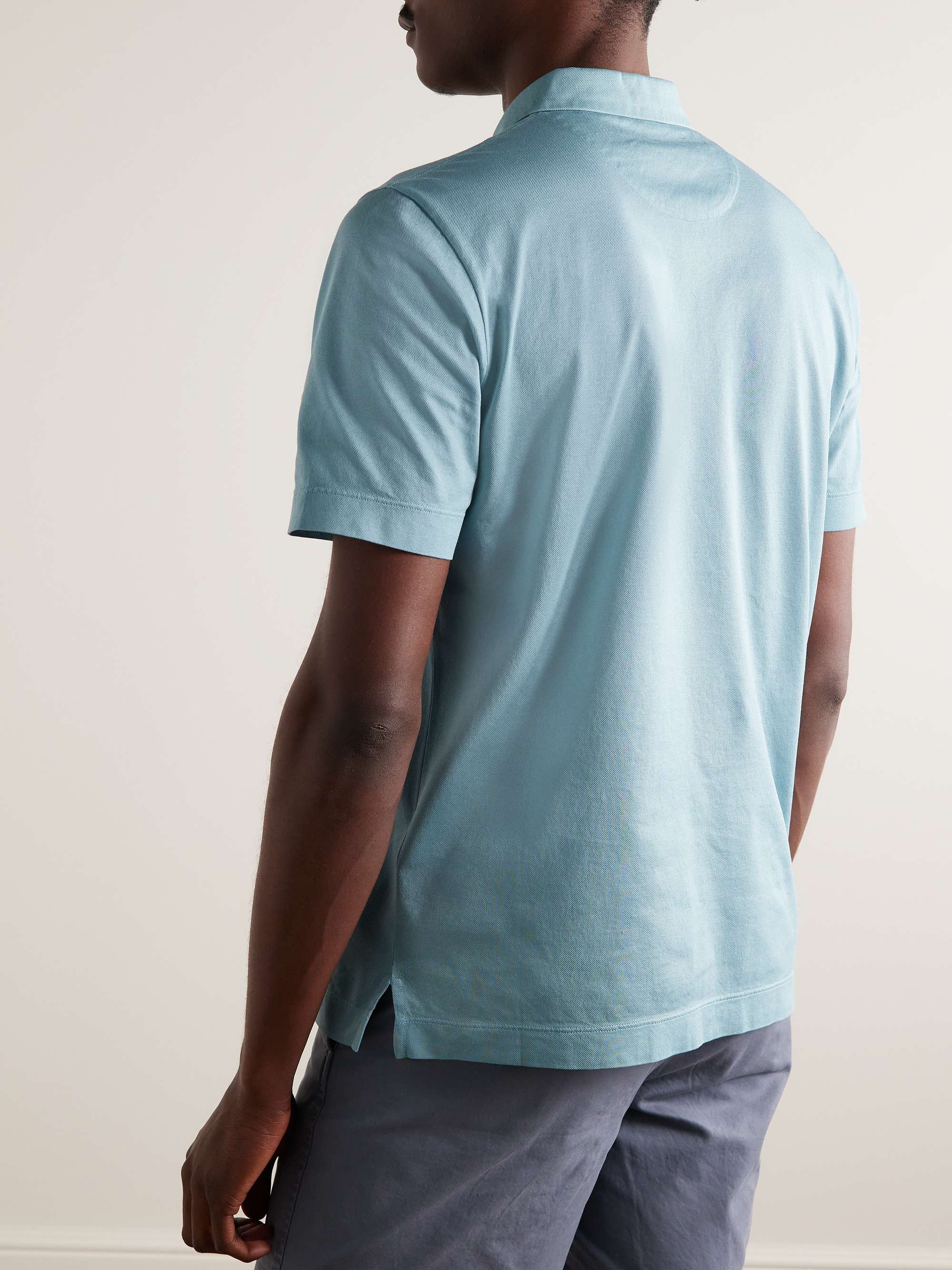 CANALI Slim-Fit Cotton-Piqué Polo Shirt for Men | MR PORTER