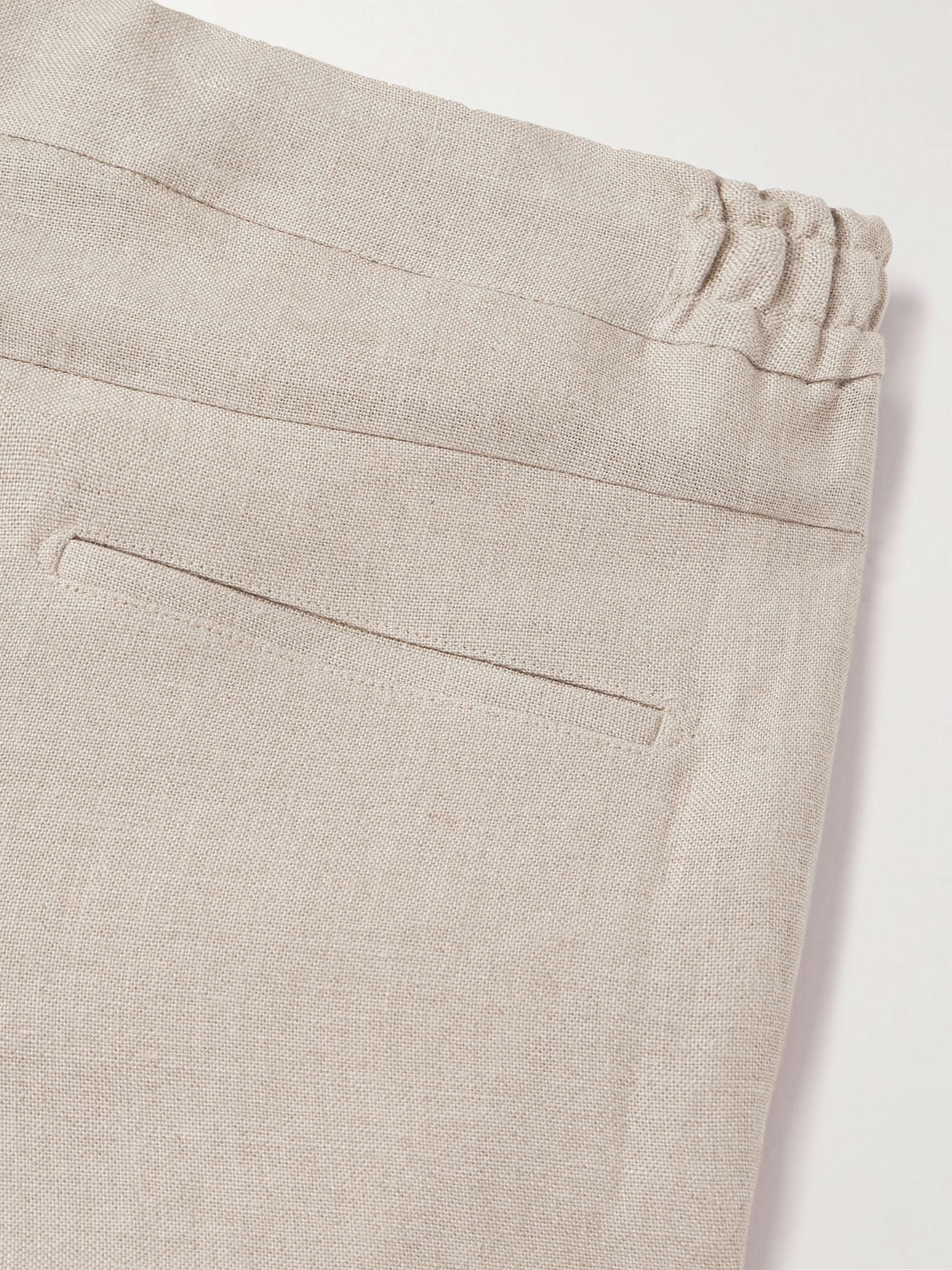 DE PETRILLO Tapered Linen Drawstring Trousers