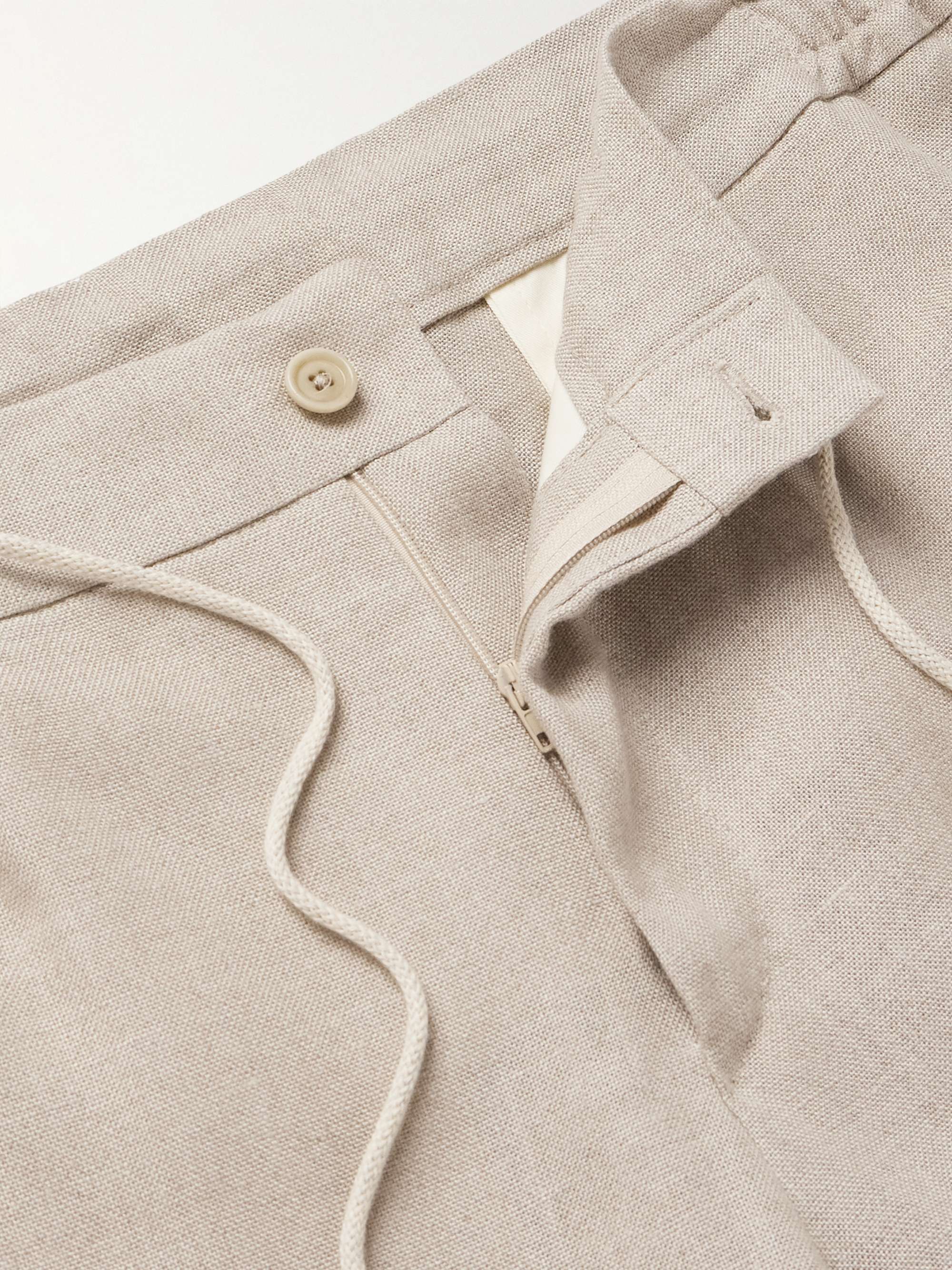 DE PETRILLO Tapered Linen Drawstring Trousers