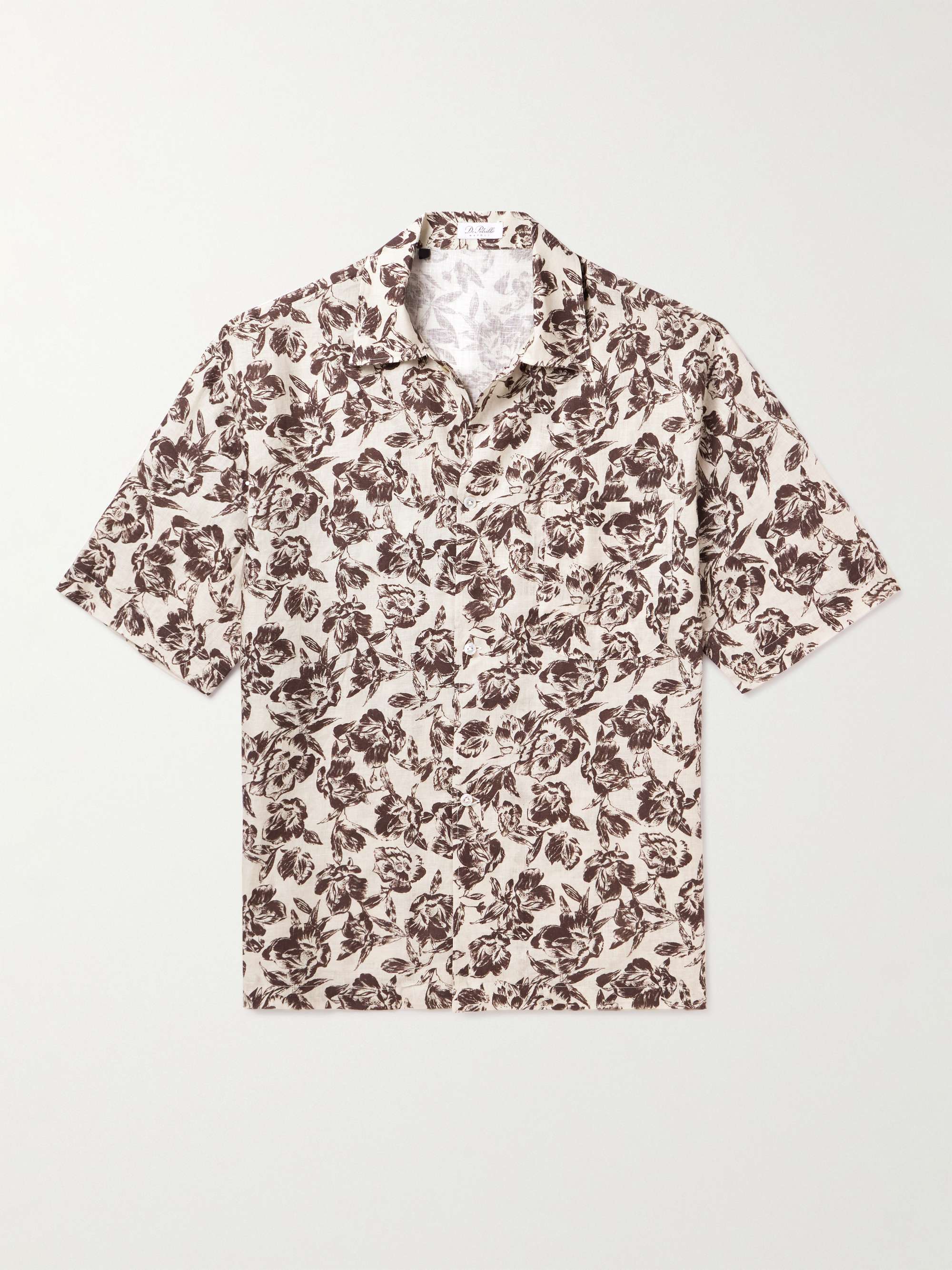 DE PETRILLO Floral-Print Linen Shirt