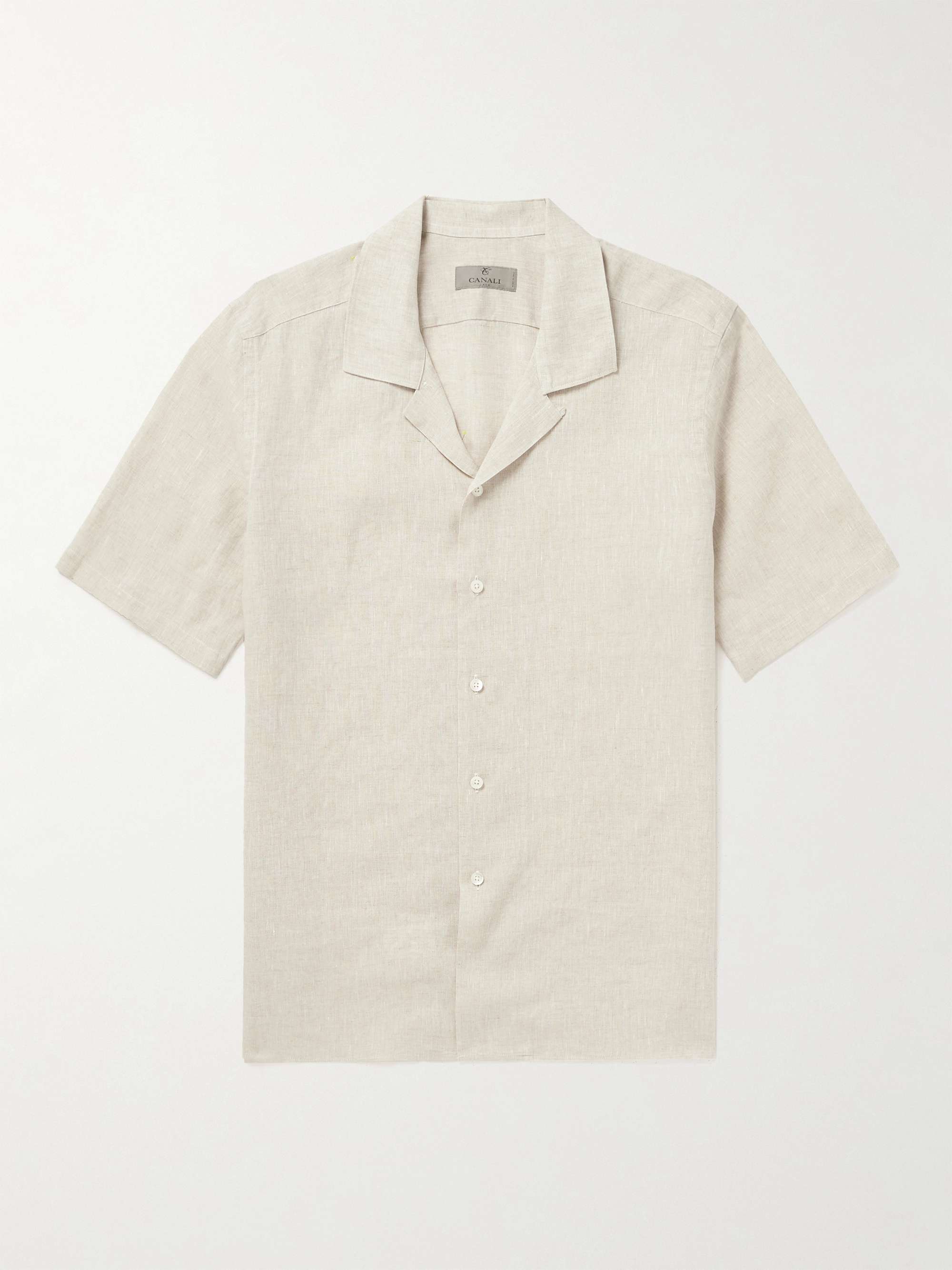 CANALI Camp-Collar Linen Shirt for Men | MR PORTER