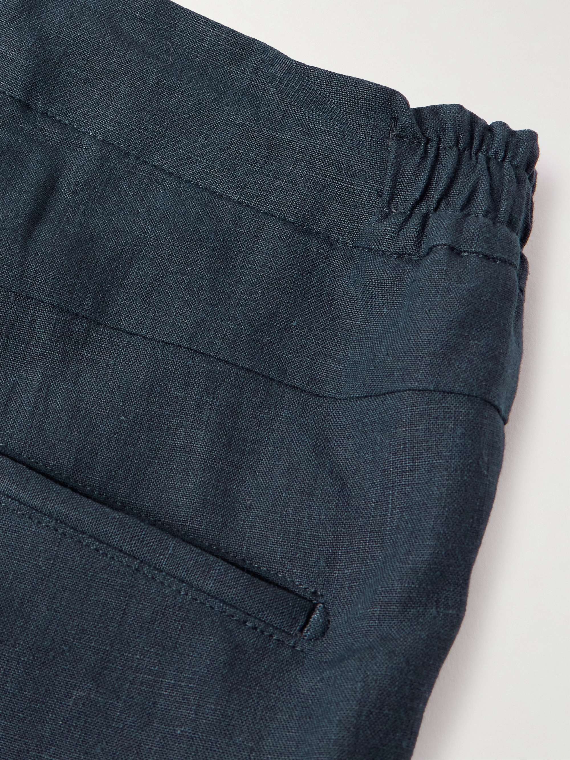 DE PETRILLO Straight-Leg Linen Drawstring Shorts