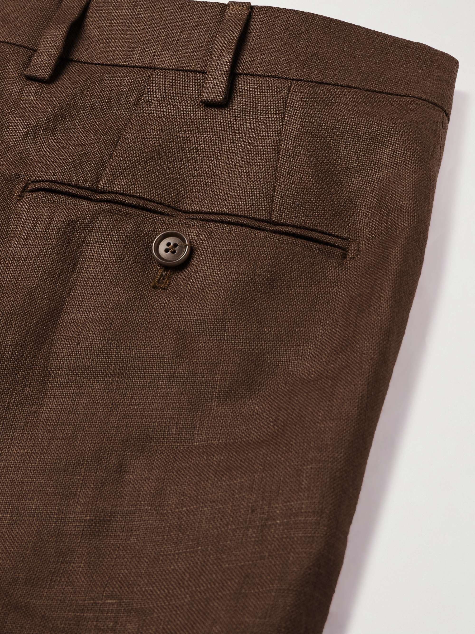 DE PETRILLO Straight-Leg Linen Trousers