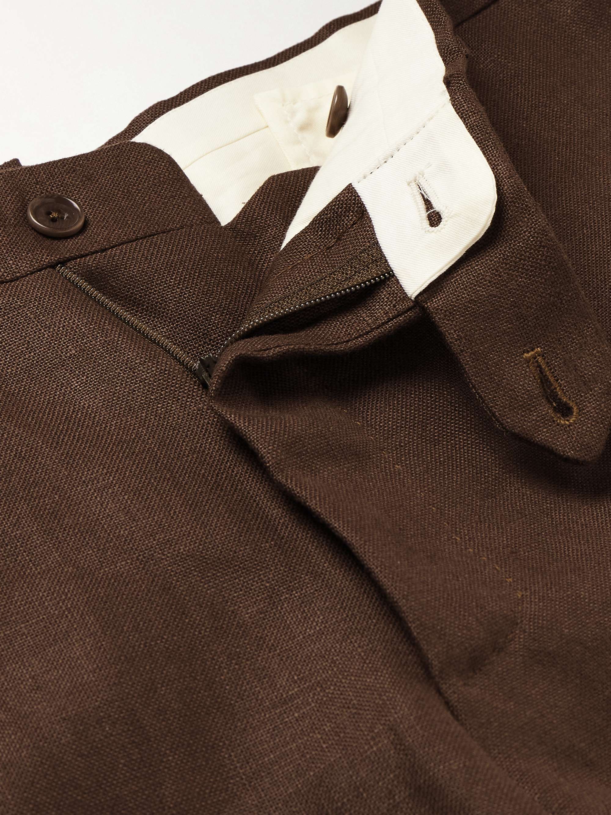DE PETRILLO Straight-Leg Linen Trousers
