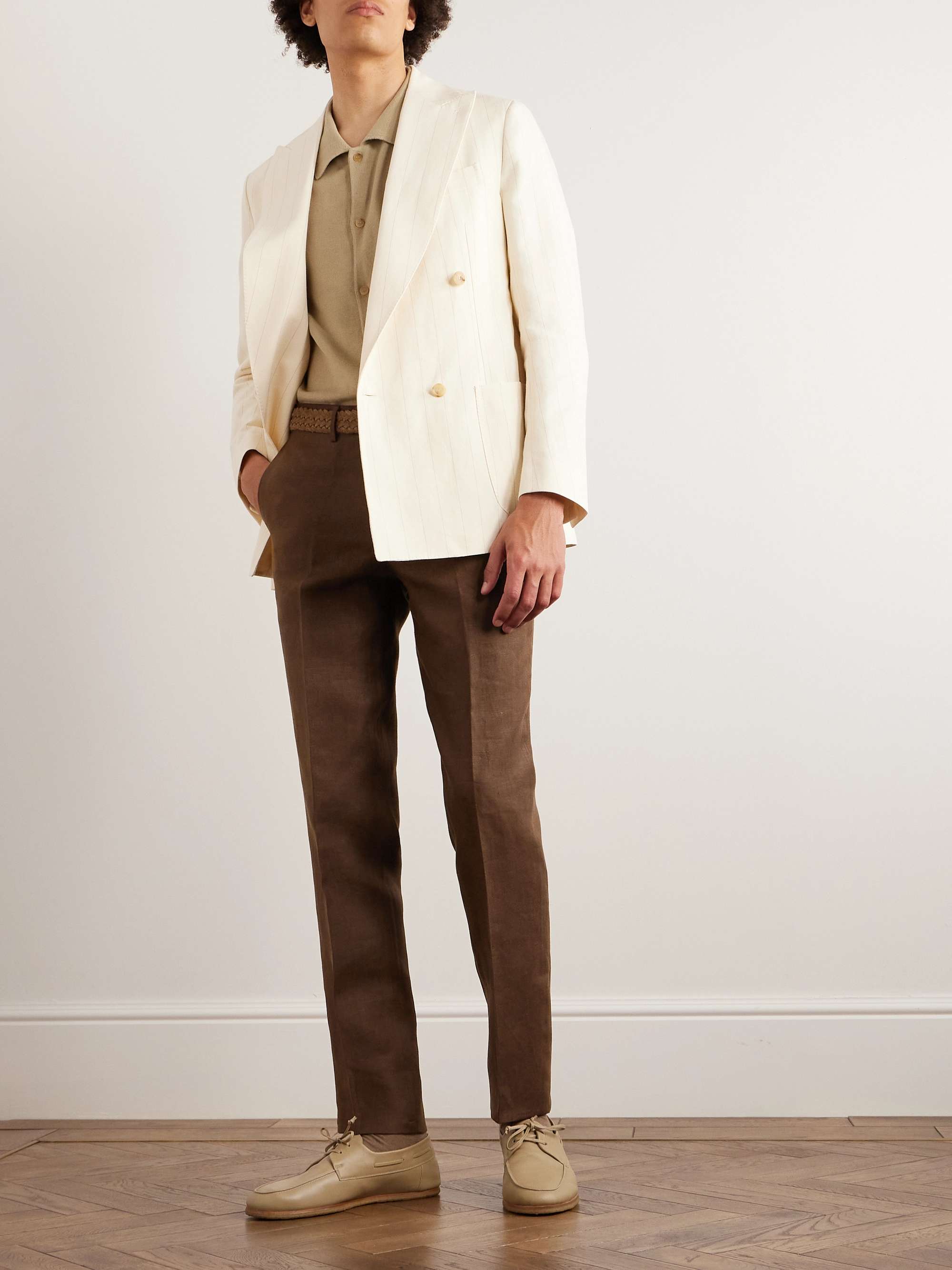 DE PETRILLO Straight-Leg Linen Trousers for Men | MR PORTER