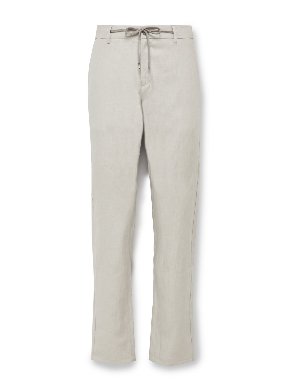 CANALI SLIM-FIT LINEN DRAWSTRING TROUSERS